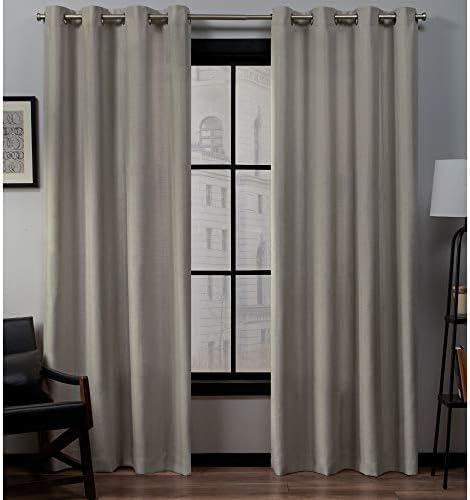 Exclusive Home Loha Linen Grommet Top Curtain Panel Pair, 54"x96", Ivory