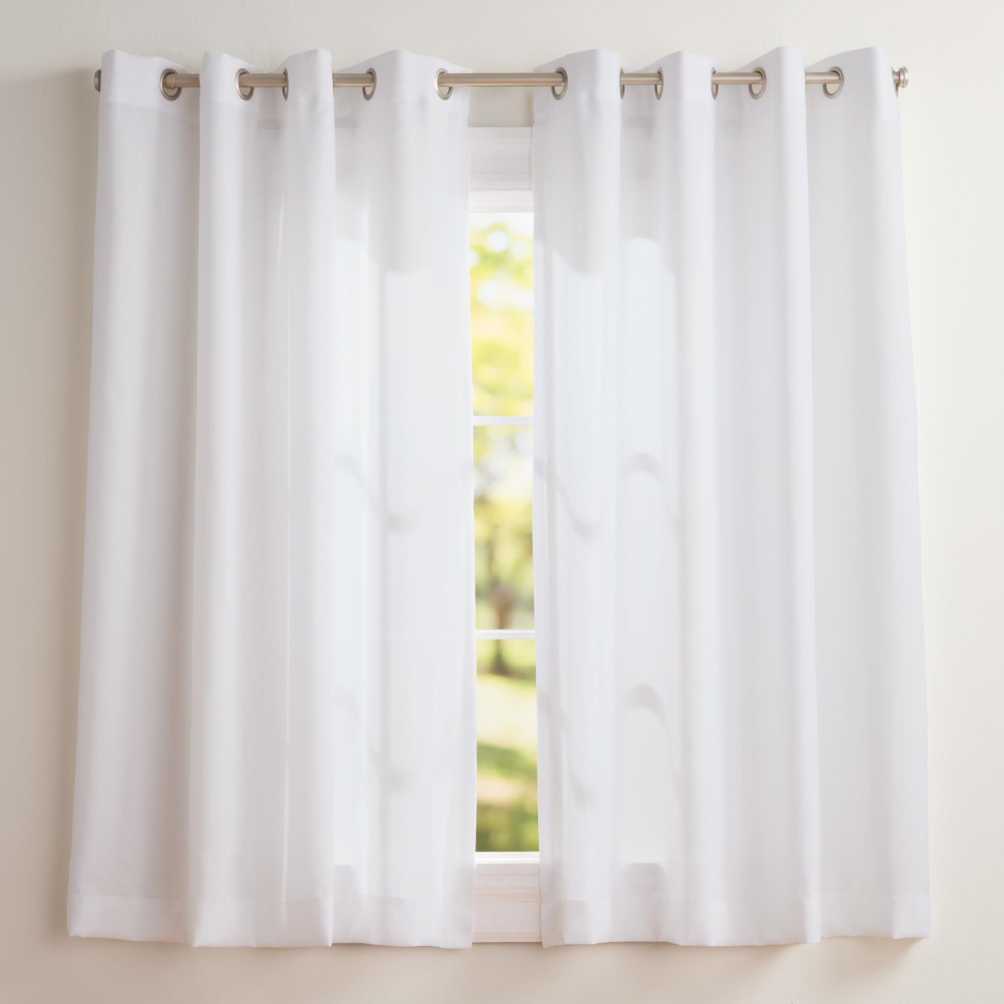 Exclusive Home Loha Linen Grommet Top Curtain Panel Pair, 54"x96", Ivory