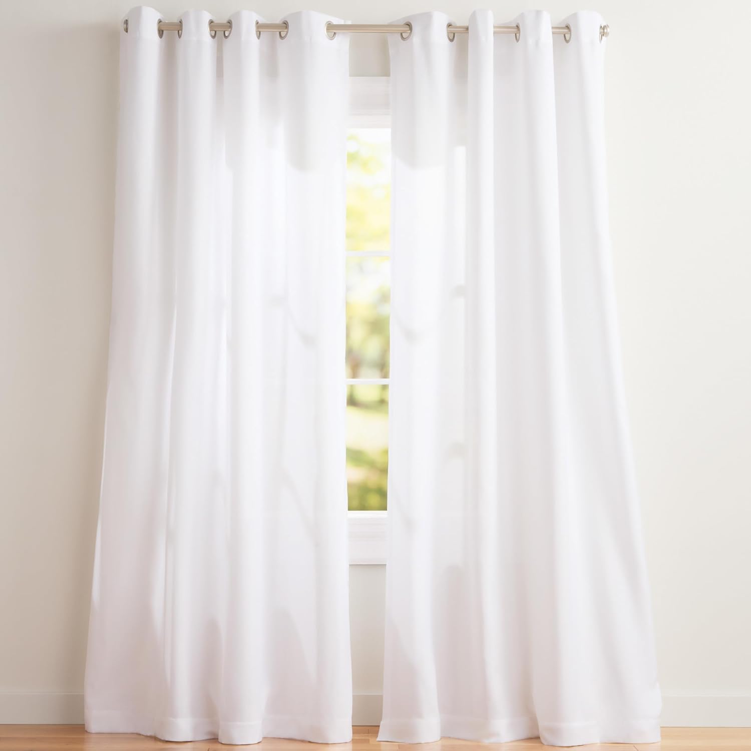 Exclusive Home Loha Linen Grommet Top Curtain Panel Pair, 54"x96", Ivory