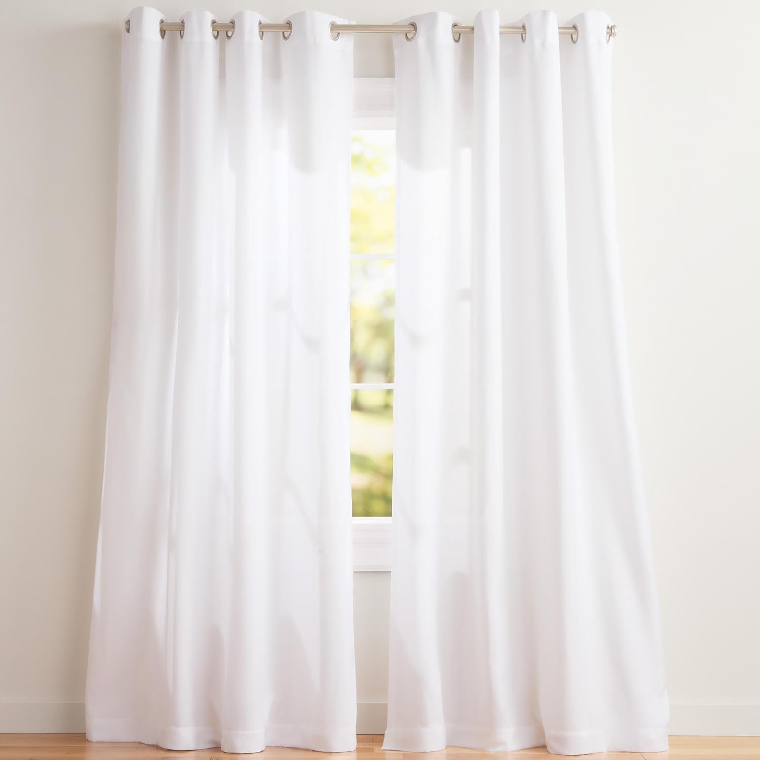 Exclusive Home Loha Linen Grommet Top Curtain Panel Pair, 54"x96", Ivory