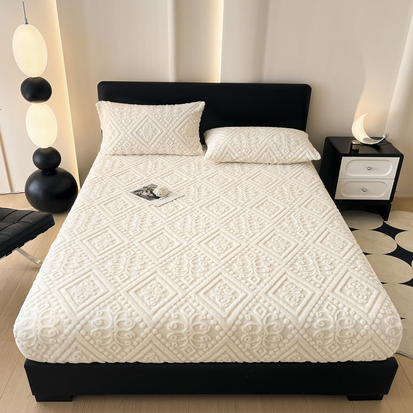 ZIQINPSQ Twin Size Flannel Fitted Sheet - 1 Piece Winter Warm Deep Pocket (15") Bed Sheet, Shrink & Fade Resistant, Hotel Quality, Wheat
