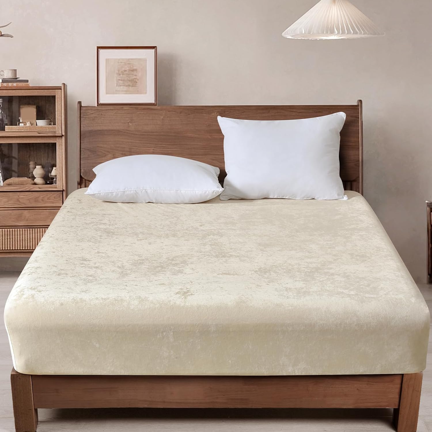 PHF Truly Velvet Fitted Sheet Only Queen Size, Luxury Super Soft Cozy Fuzzy Fleece Bottom Sheet with Deep Pocket Up to 16",Suitable for Fall Winter Spring, No Pillowcases, Charcoal/Dark Grey