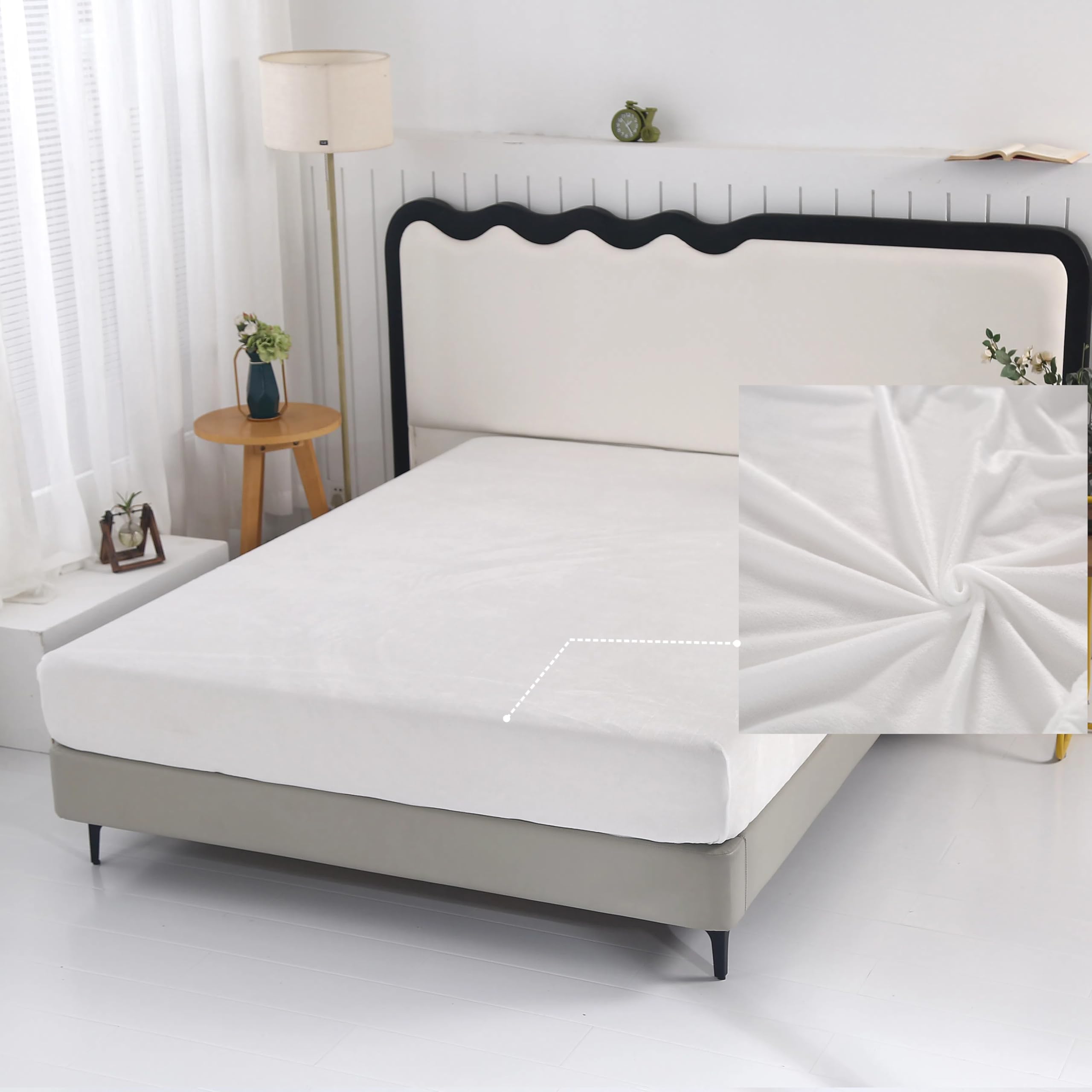 SDY Fleece Fitted Sheet only Queen Size with Deep Pocket 15.7”，No Pilling Fluffy Pink Queen Bottom Sheet Fit Mattress Up to 14”-16”,Wrinkle Free, Breathable for Warm Winter