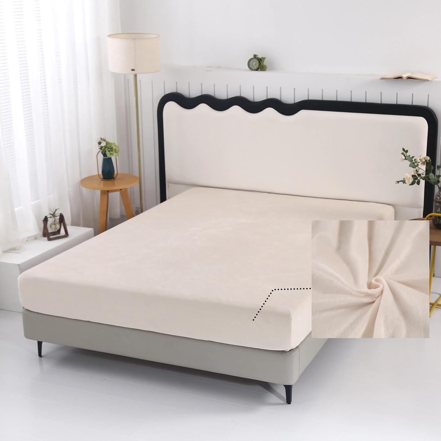 SDY Fleece Fitted Sheet only Queen Size with Deep Pocket 15.7”，No Pilling Fluffy Pink Queen Bottom Sheet Fit Mattress Up to 14”-16”,Wrinkle Free, Breathable for Warm Winter