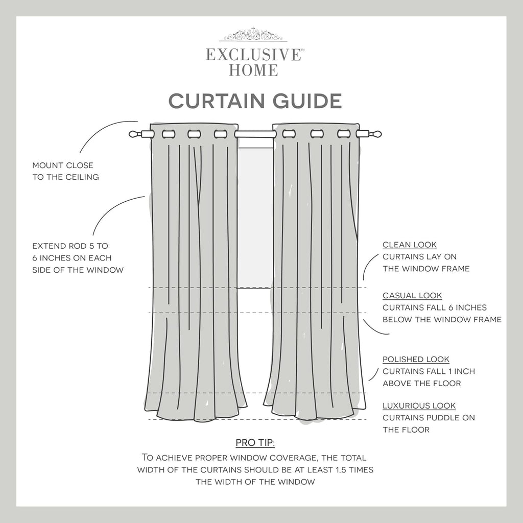 Exclusive Home Loha Linen Grommet Top Curtain Panel Pair, 54"x96", Ivory
