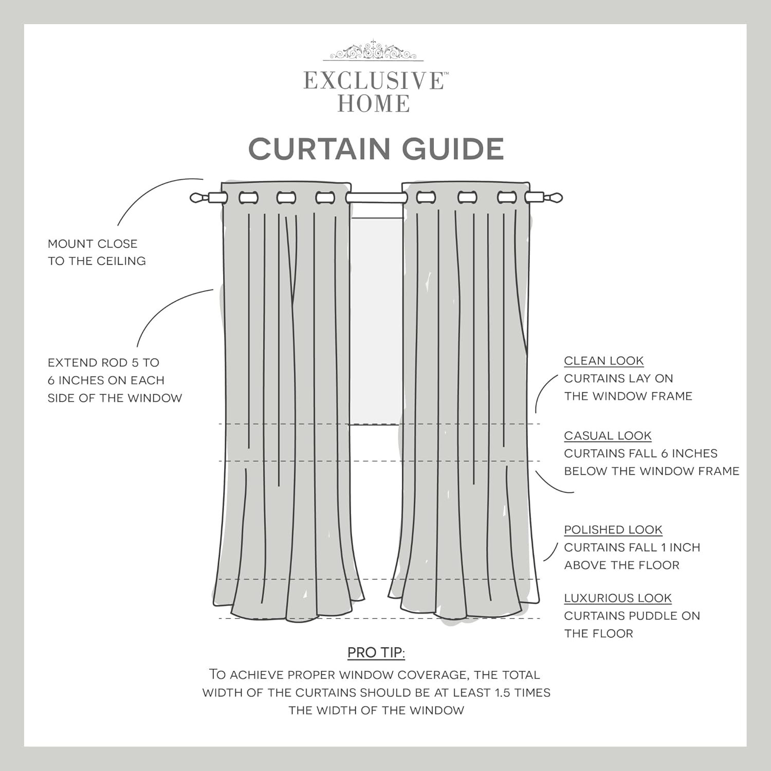 Exclusive Home Loha Linen Grommet Top Curtain Panel Pair, 54"x96", Ivory