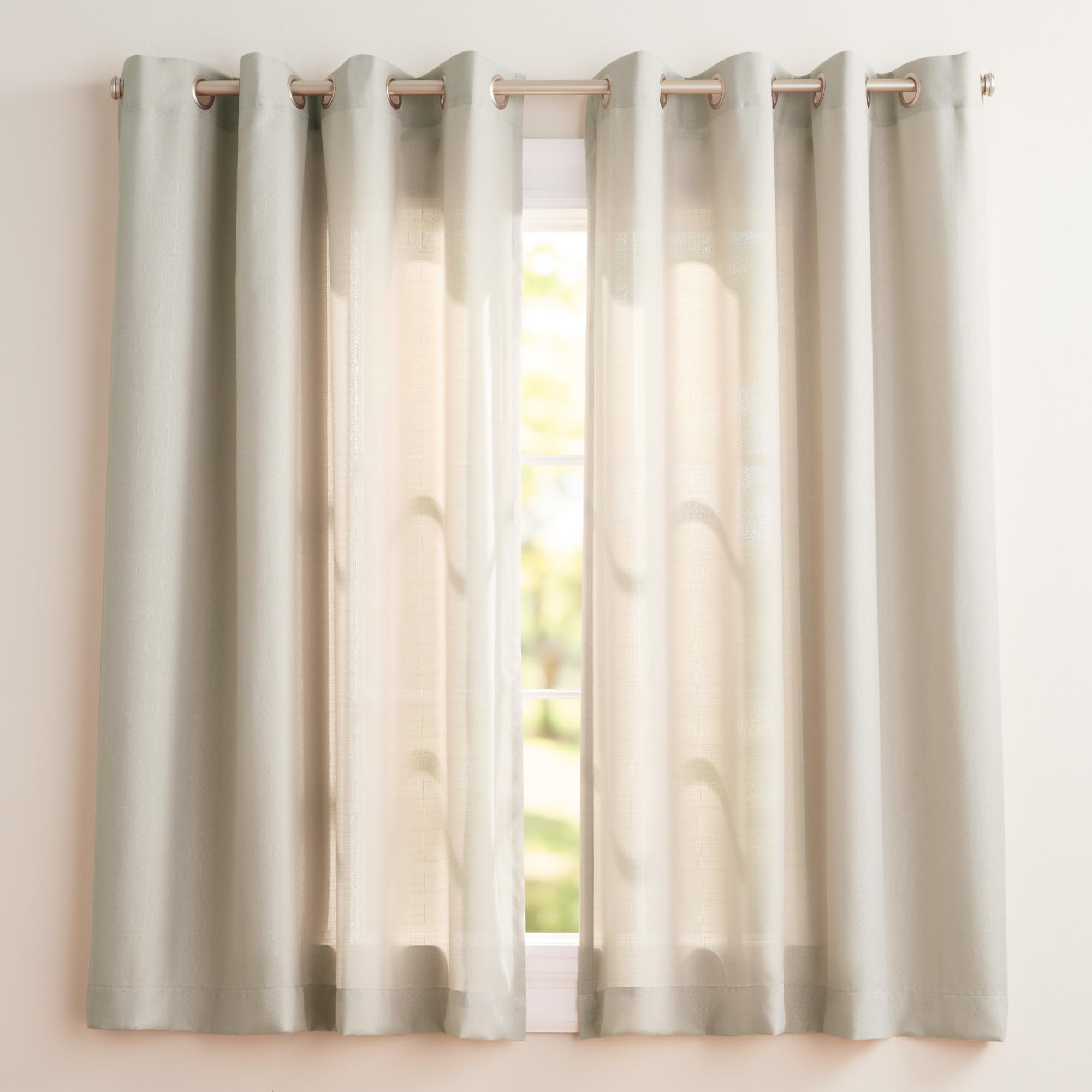 Exclusive Home Loha Linen Grommet Top Curtain Panel Pair, 54"x96", Ivory