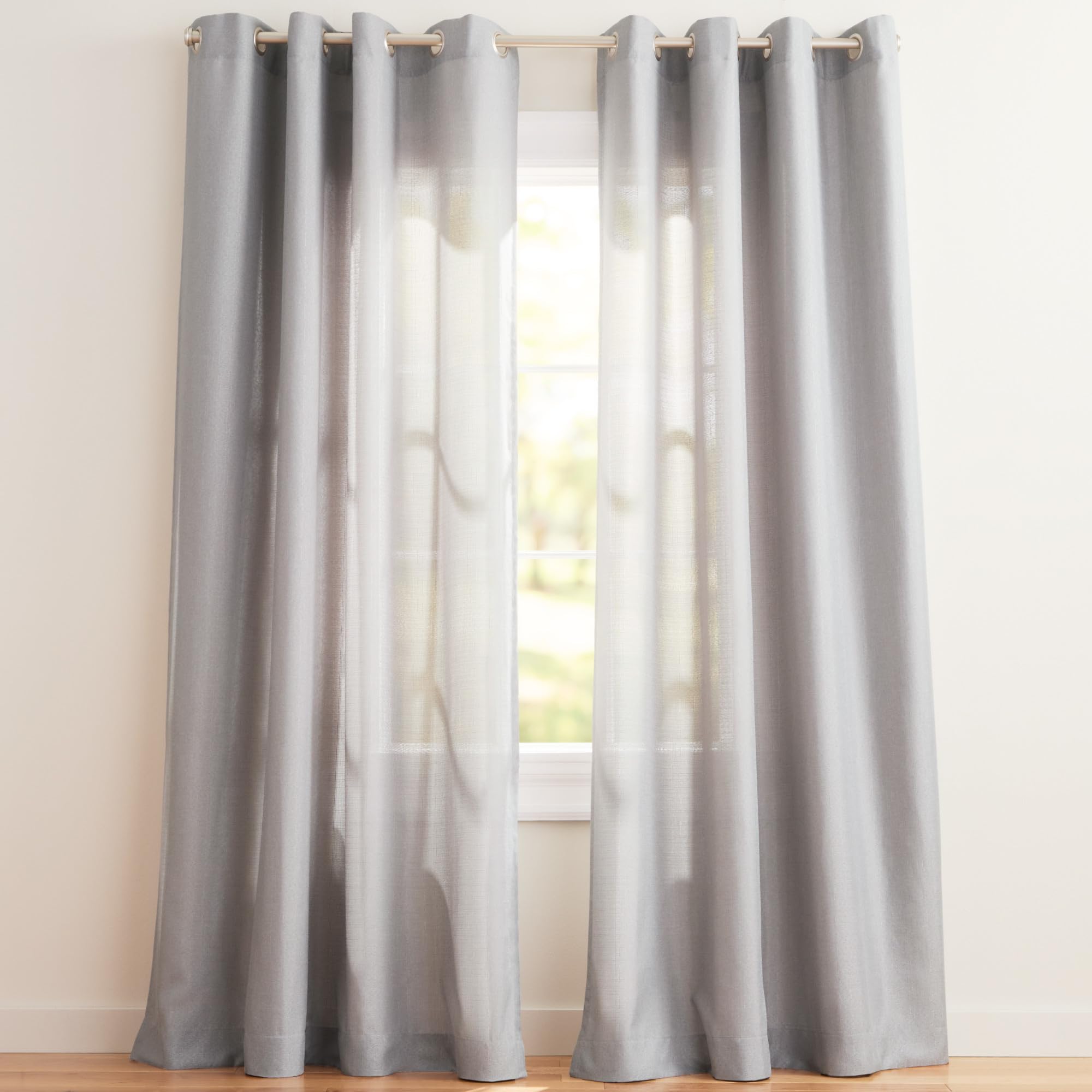 Exclusive Home Loha Linen Grommet Top Curtain Panel Pair, 54"x96", Ivory
