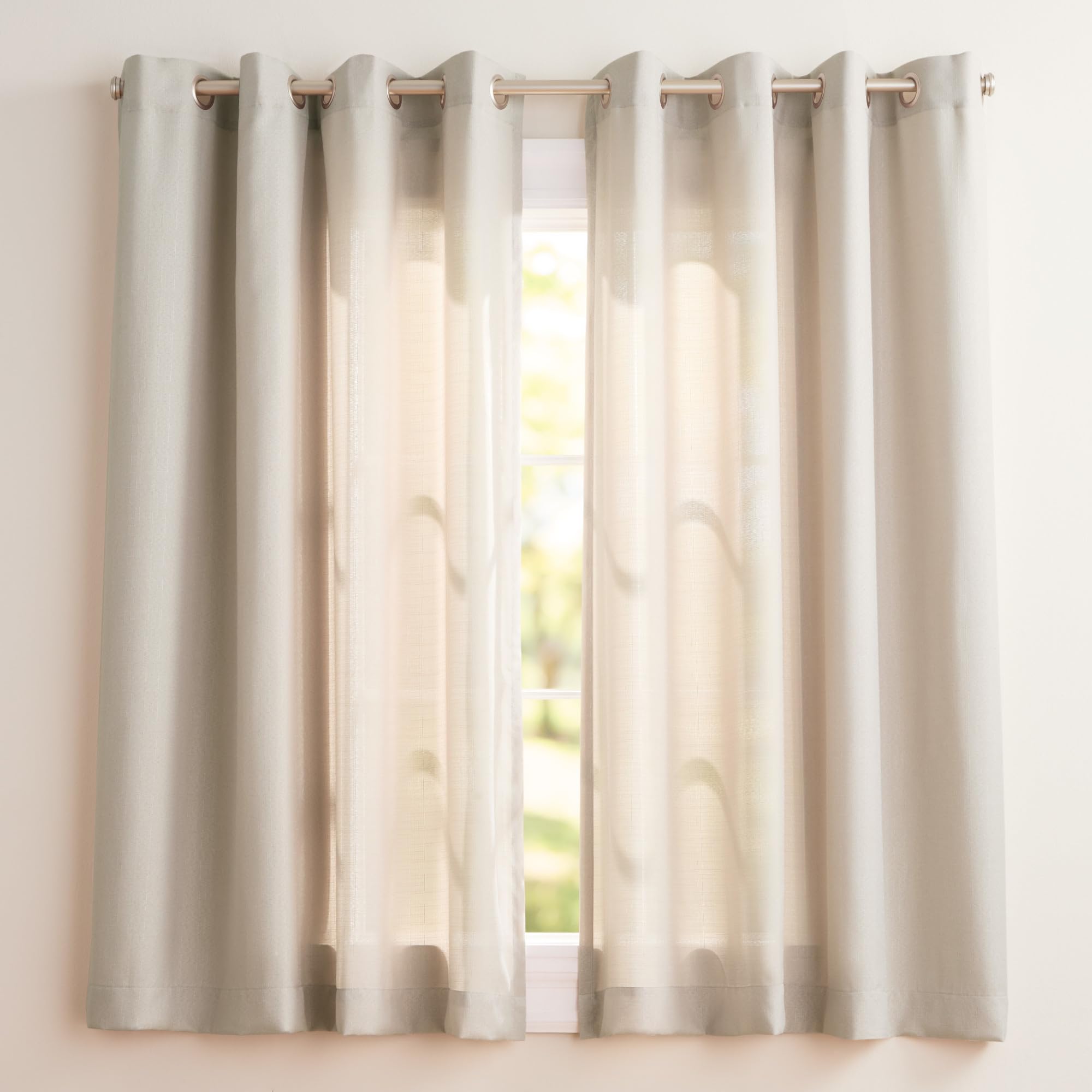 Exclusive Home Loha Linen Grommet Top Curtain Panel Pair, 54"x96", Ivory