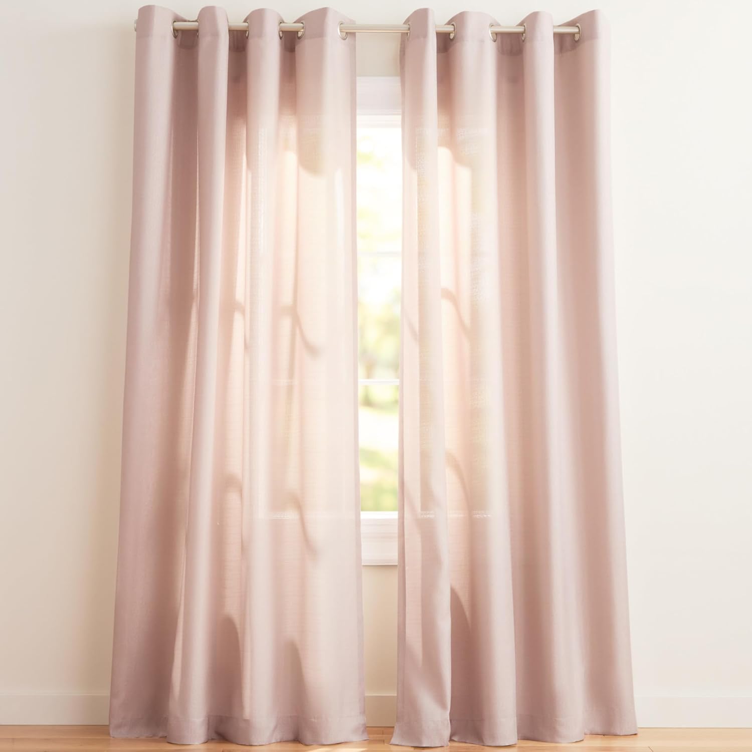 Exclusive Home Loha Linen Grommet Top Curtain Panel Pair, 54"x96", Ivory
