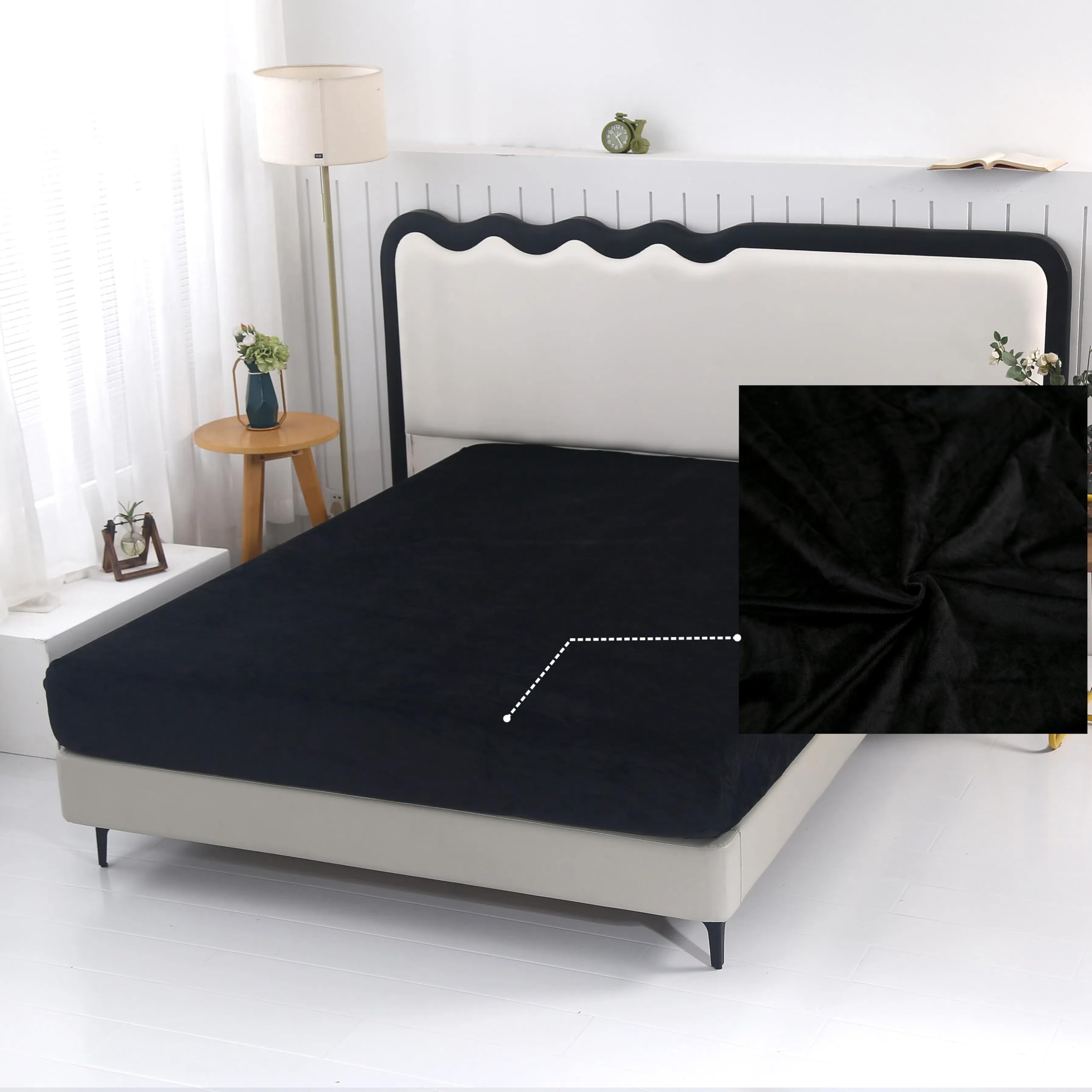 SDY Fleece Fitted Sheet only Queen Size with Deep Pocket 15.7”，No Pilling Fluffy Pink Queen Bottom Sheet Fit Mattress Up to 14”-16”,Wrinkle Free, Breathable for Warm Winter