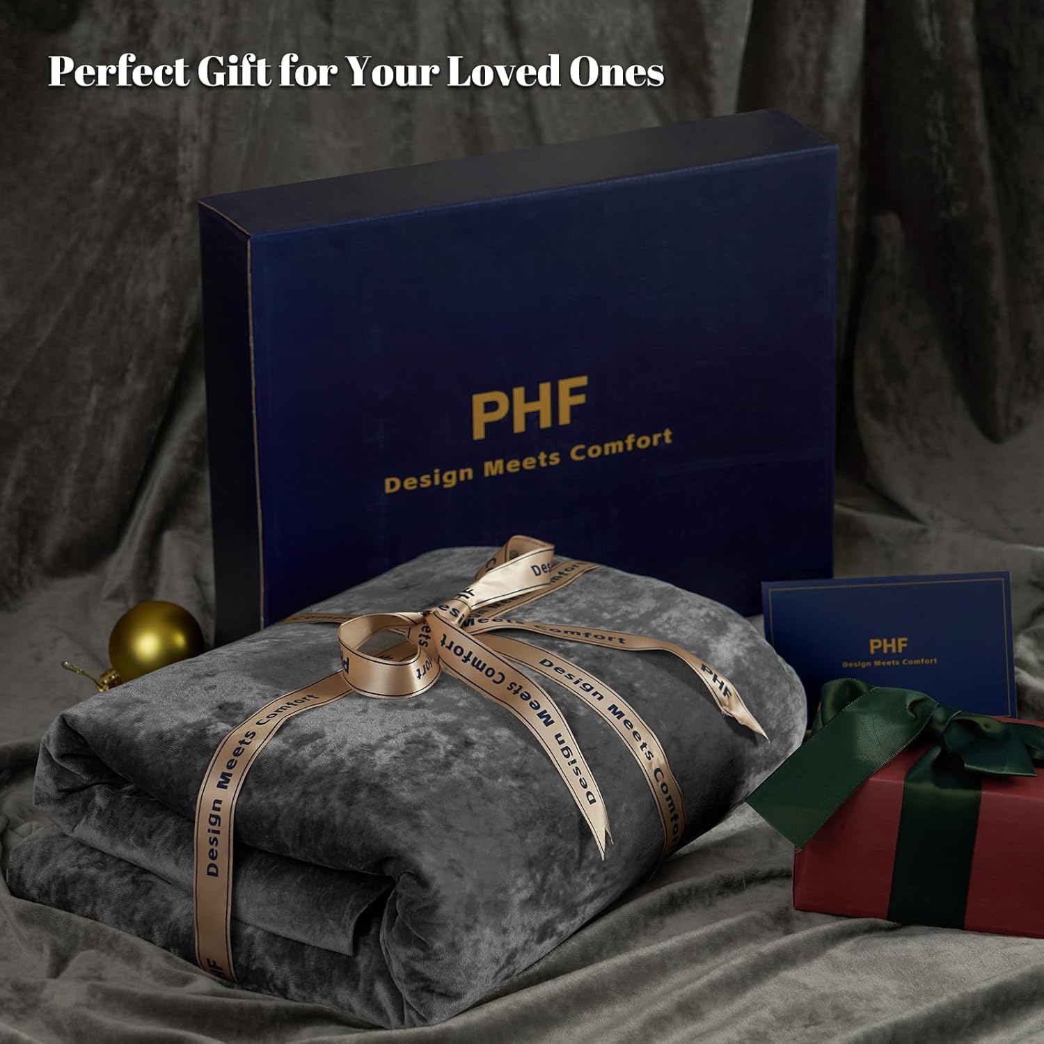 PHF Truly Velvet Fitted Sheet Only Queen Size, Luxury Super Soft Cozy Fuzzy Fleece Bottom Sheet with Deep Pocket Up to 16",Suitable for Fall Winter Spring, No Pillowcases, Charcoal/Dark Grey