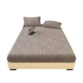 LweiPsqLin Fluffy Velvet Fitted Sheet Full Size - Micro Fleece Bed Sheet with 15" Deep Pockets, Bohemian Floral Jacquard Mattress Cover, Shrink & Fade Resistant, Khaki
