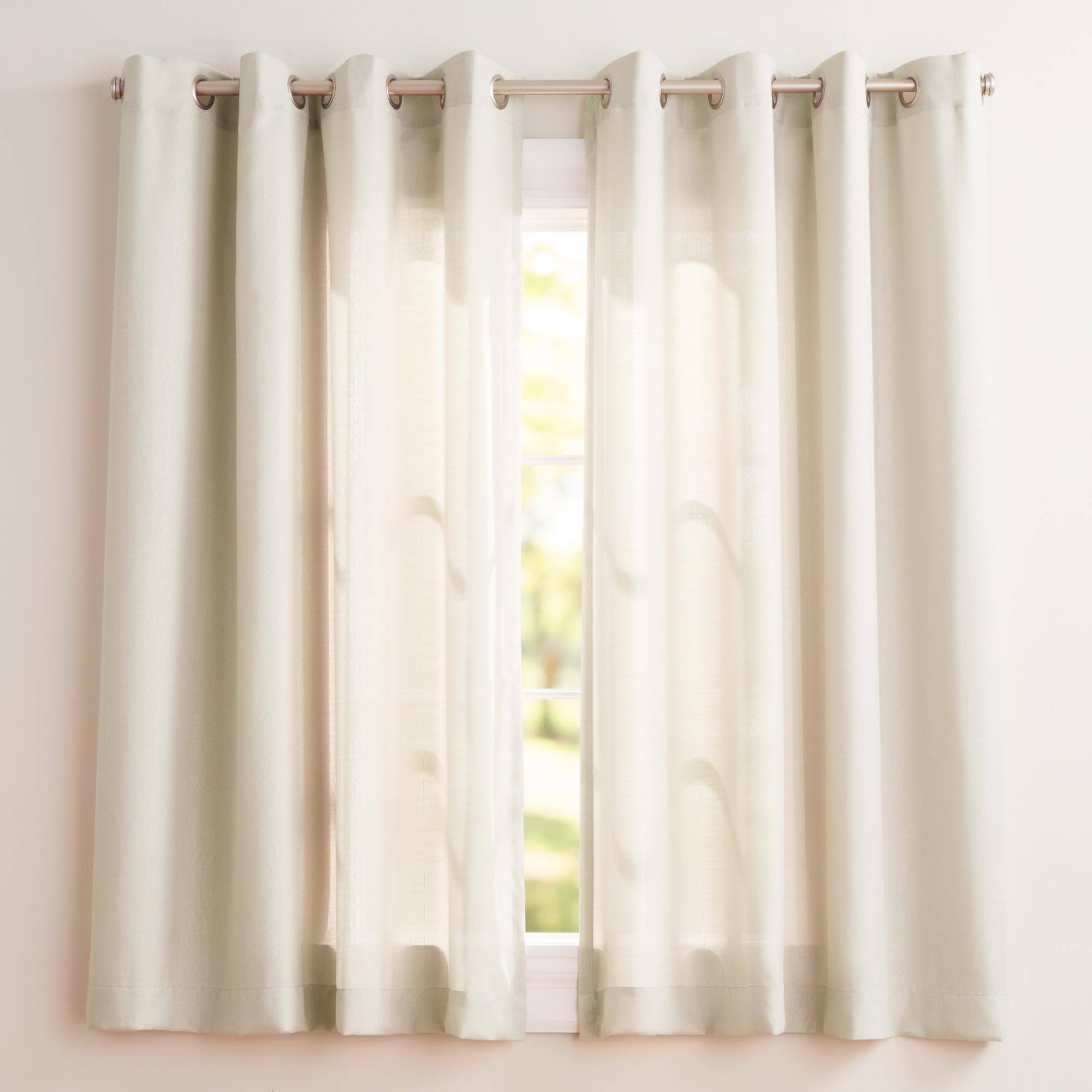 Exclusive Home Loha Linen Grommet Top Curtain Panel Pair, 54"x96", Ivory