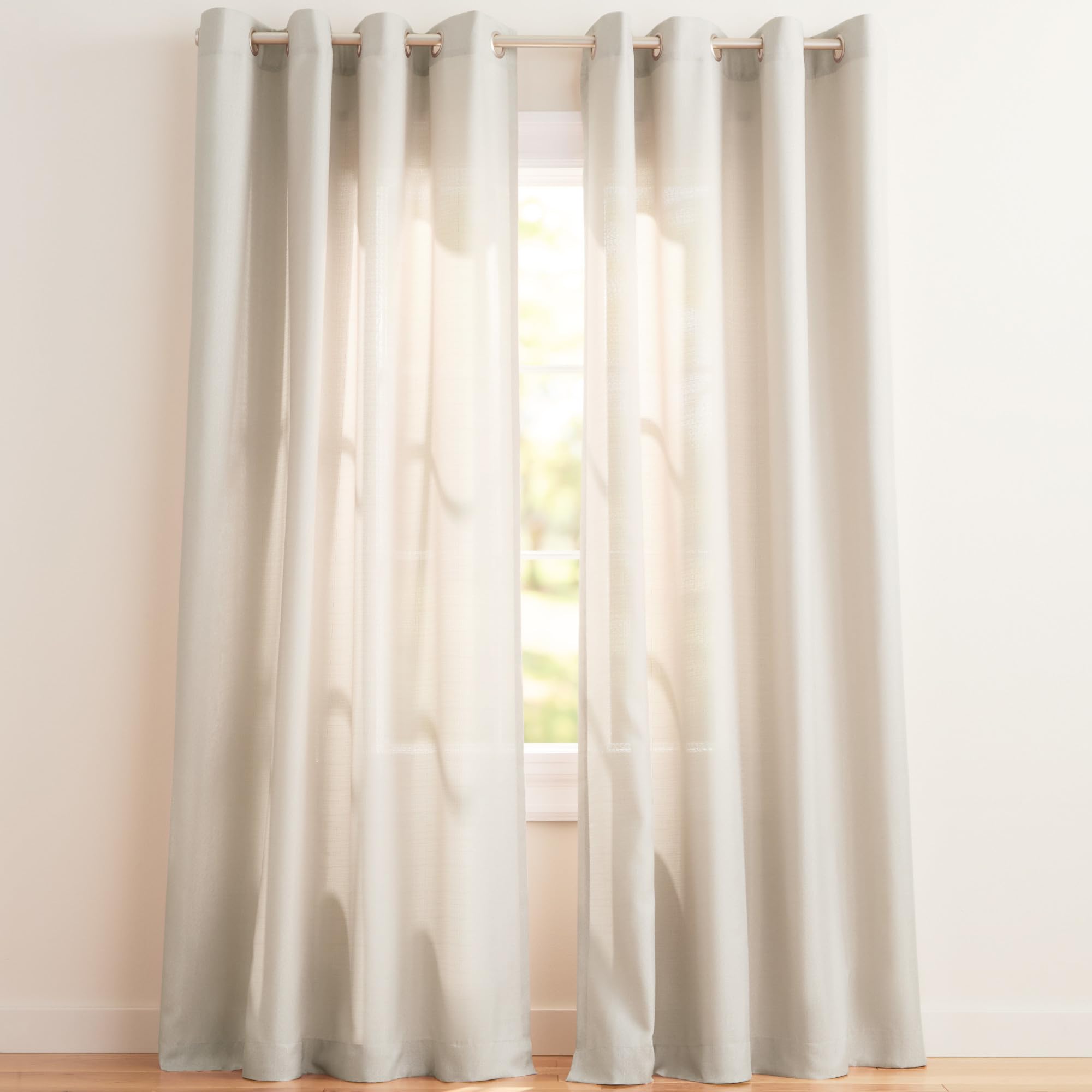 Exclusive Home Loha Linen Grommet Top Curtain Panel Pair, 54"x96", Ivory