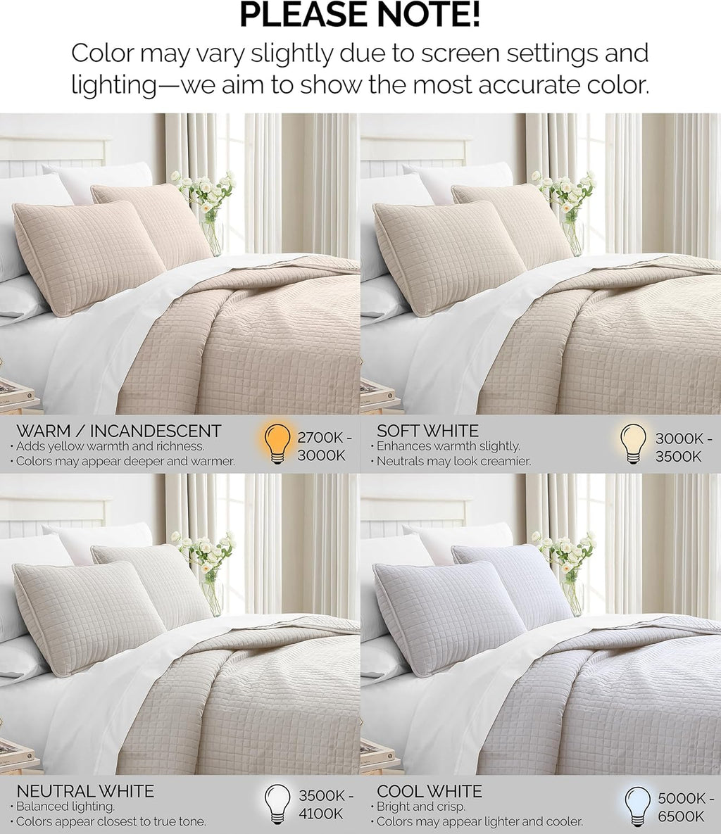 Southshore Fine Living, Inc. King Quilt Bedding Set, Quilted Coverlet Bed Spread for California Kings, Luxury Bedding King Size Quilt Bedding Set, Lightweight Quilted Bedspread w/Shams, Natural Beige