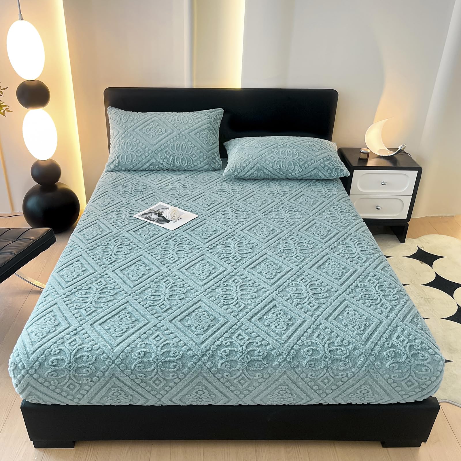 ZIQINPSQ Twin Size Flannel Fitted Sheet - 1 Piece Winter Warm Deep Pocket (15") Bed Sheet, Shrink & Fade Resistant, Hotel Quality, Wheat