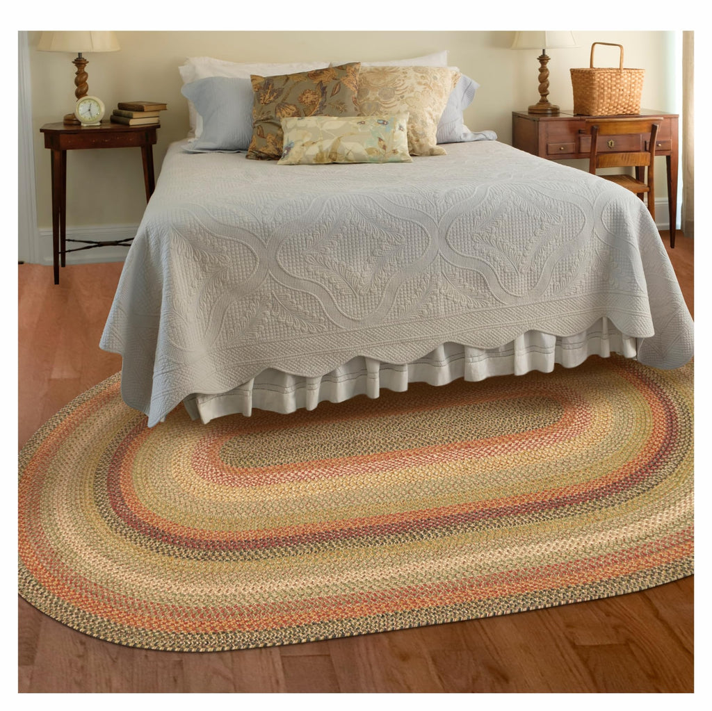Homespice Gingerbread Black & Brown Braided Rug 20x30 - Jute Braided Kitchen Rugs for Country, Primitive Decor, Reversible, Pet-Friendly, Durable & Easy to Maintain
