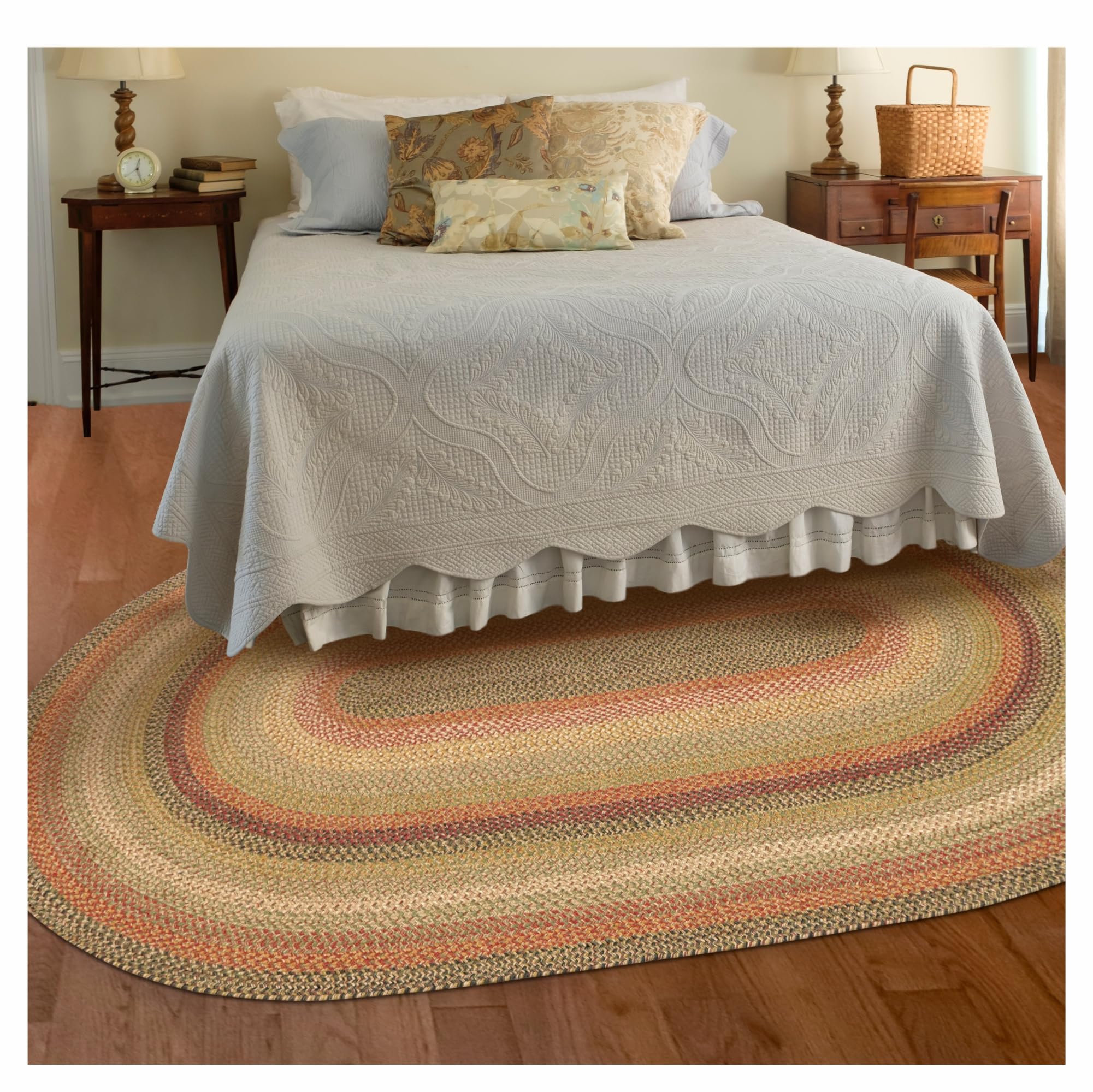 Homespice Gingerbread Black & Brown Braided Rug 20x30 - Jute Braided Kitchen Rugs for Country, Primitive Decor, Reversible, Pet-Friendly, Durable & Easy to Maintain