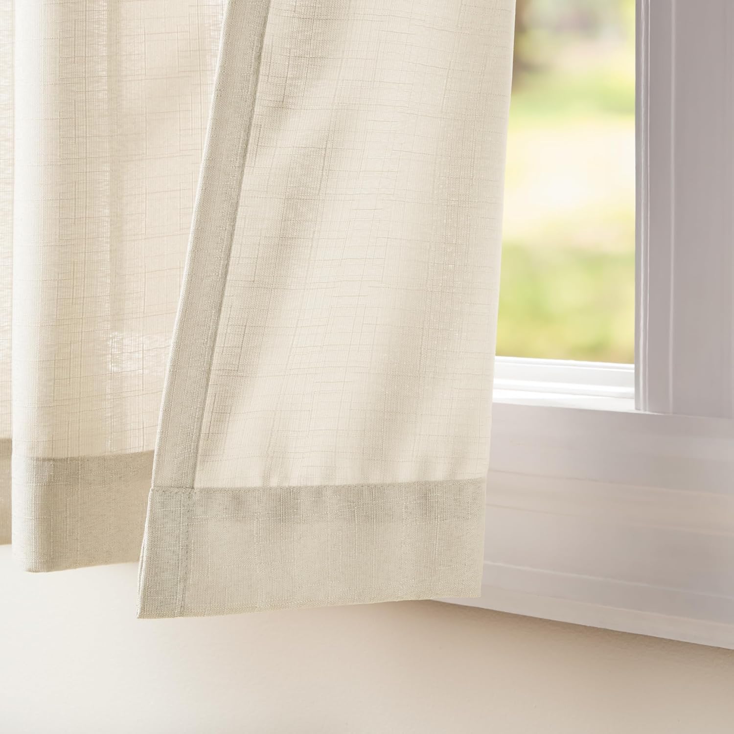 Exclusive Home Loha Linen Grommet Top Curtain Panel Pair, 54"x96", Ivory