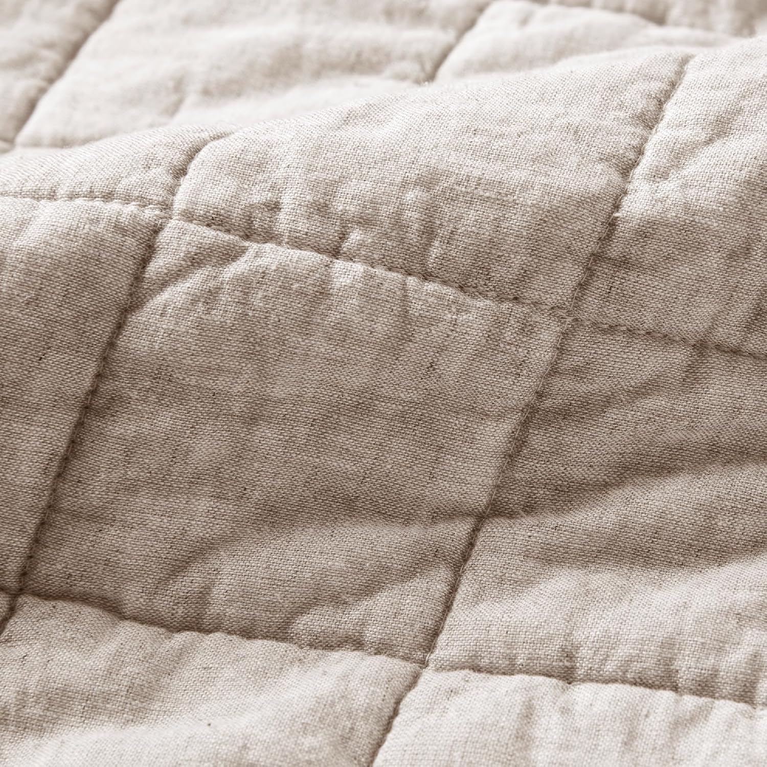 Hyde Lane Linen Quilt Set Queen Size - Breathable Box Stitched European Flax Bedding Set for Bedspread and Coverlet, with 2 Pillow Shams, 90"x96", Linen