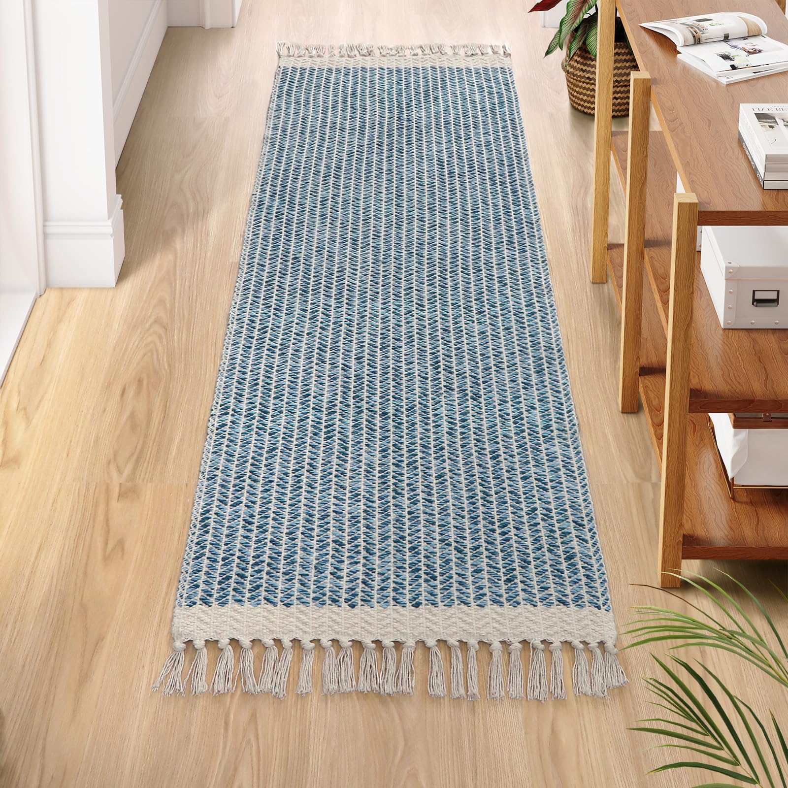 Lahome Belle Boho Rugs for Bedroom, 3x5 Bathroom Rug Lightweight Farmhouse Woven Area Rug with Tassels, Throw Rugs Washable Kitchen Rug Non Shedding Indoor Door Mats for Entryway Living Room, Khaki