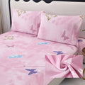 MAG 3Pcs Fleece Fitted Sheet Twin Size with Pink Cherry Pattern, Super Cute Fluffy Warm Bottom Sheets for Kids,Girls,included1*Fitted Sheet and 2*Pillowcases.