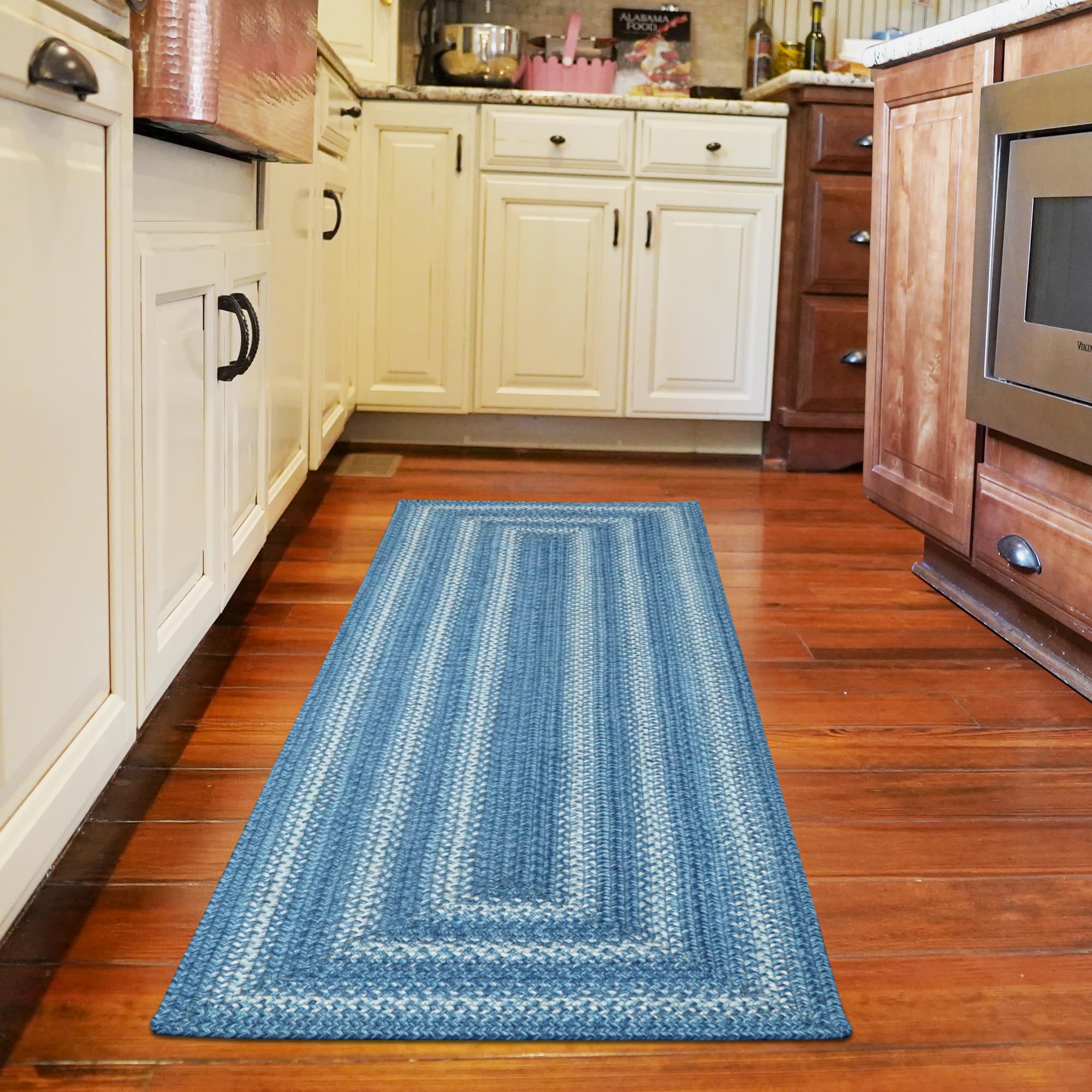 Homespice Gingerbread Black & Brown Braided Rug 20x30 - Jute Braided Kitchen Rugs for Country, Primitive Decor, Reversible, Pet-Friendly, Durable & Easy to Maintain