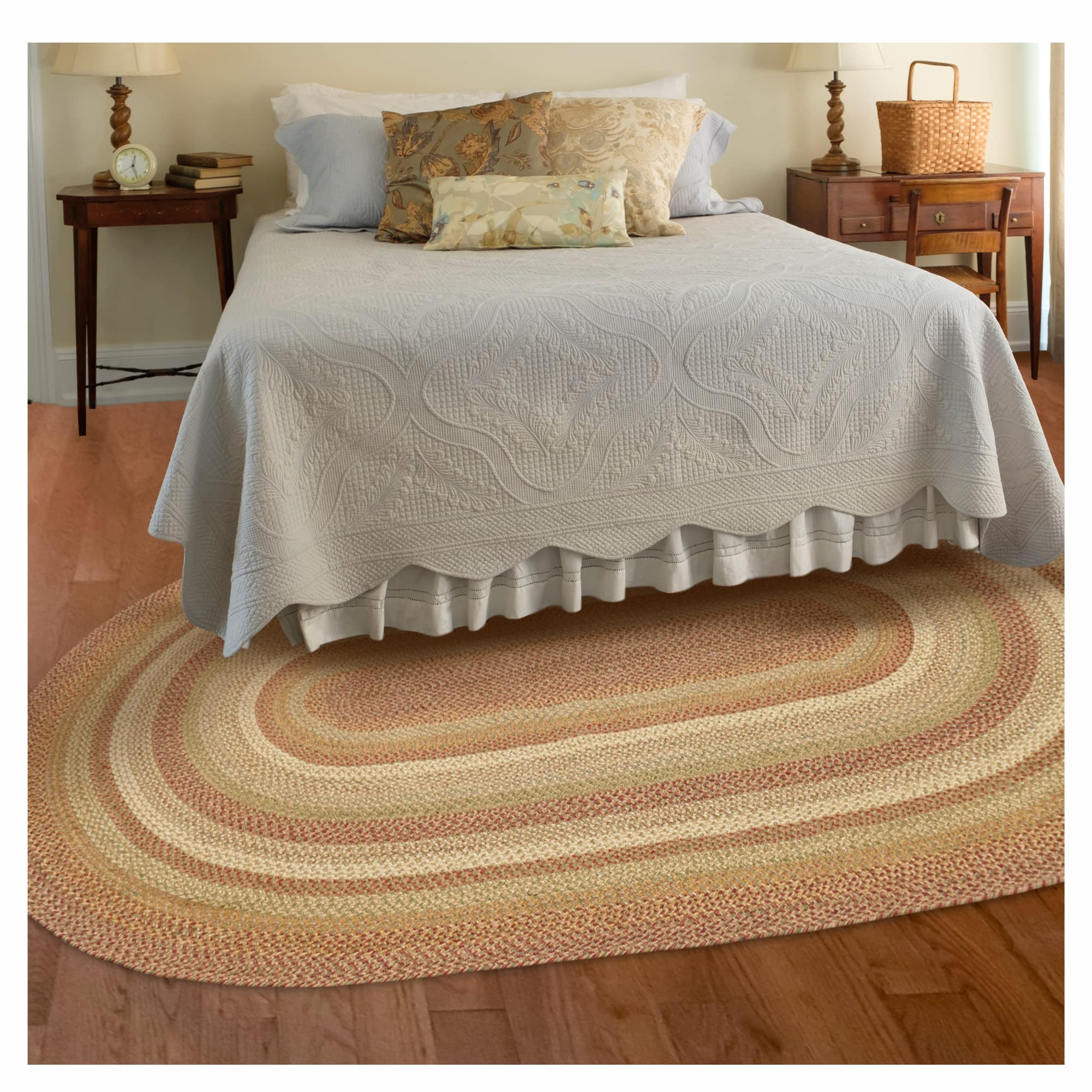 Homespice Gingerbread Black & Brown Braided Rug 20x30 - Jute Braided Kitchen Rugs for Country, Primitive Decor, Reversible, Pet-Friendly, Durable & Easy to Maintain