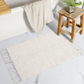 Lahome Belle Boho Rugs for Bedroom, 3x5 Bathroom Rug Lightweight Farmhouse Woven Area Rug with Tassels, Throw Rugs Washable Kitchen Rug Non Shedding Indoor Door Mats for Entryway Living Room, Khaki