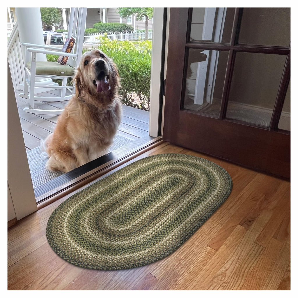Homespice Gingerbread Black & Brown Braided Rug 20x30 - Jute Braided Kitchen Rugs for Country, Primitive Decor, Reversible, Pet-Friendly, Durable & Easy to Maintain