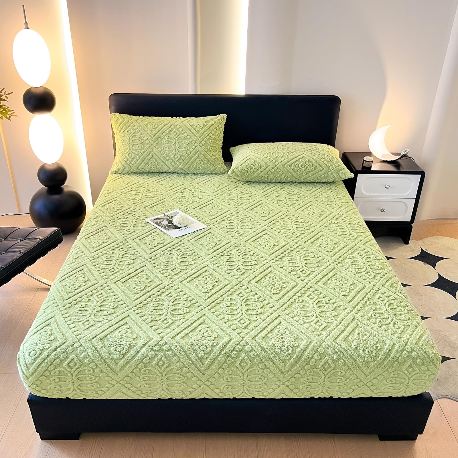 ZIQINPSQ Twin Size Flannel Fitted Sheet - 1 Piece Winter Warm Deep Pocket (15") Bed Sheet, Shrink & Fade Resistant, Hotel Quality, Wheat