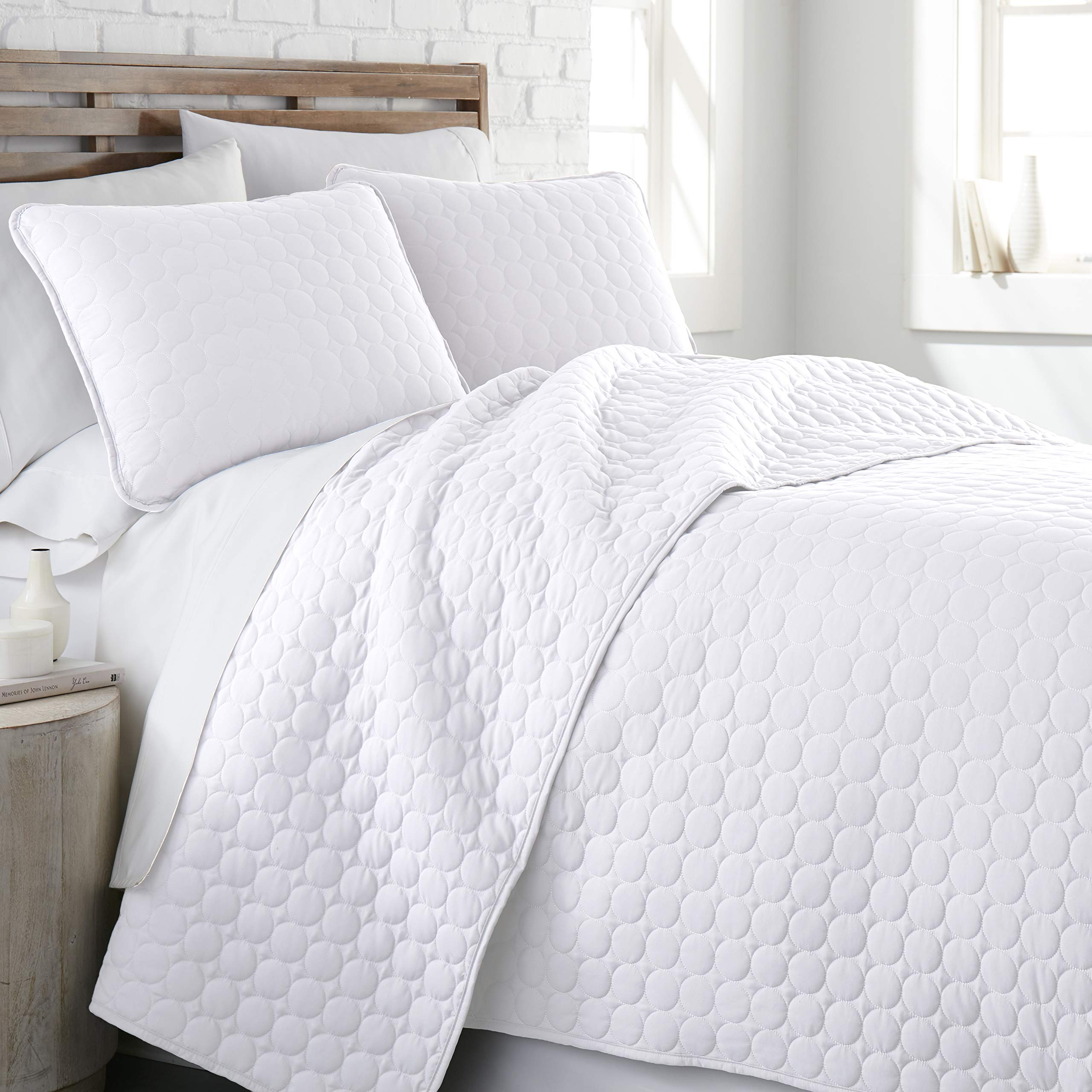 Southshore Fine Living, Inc. King Quilt Bedding Set, Quilted Coverlet Bed Spread for California Kings, Luxury Bedding King Size Quilt Bedding Set, Lightweight Quilted Bedspread w/Shams, Natural Beige