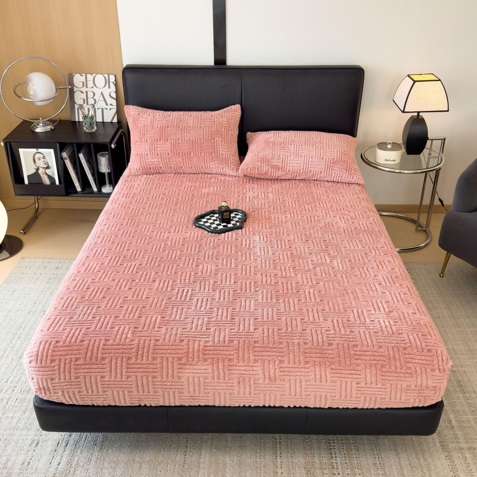 ZIQINPSQ Twin Size Flannel Fitted Sheet - 1 Piece Winter Warm Deep Pocket (15") Bed Sheet, Shrink & Fade Resistant, Hotel Quality, Wheat
