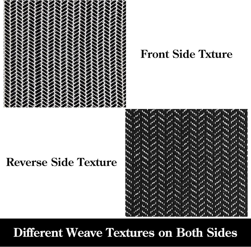 Lahome Belle Boho Hallway Runner Rug, 2x6 Laundry Room Lightweight Entry Woven Cotton Throw Mat with Tassels, Farmhouse Non Shedding Washable Black Low Pile Runner for Kitchen Bathroom