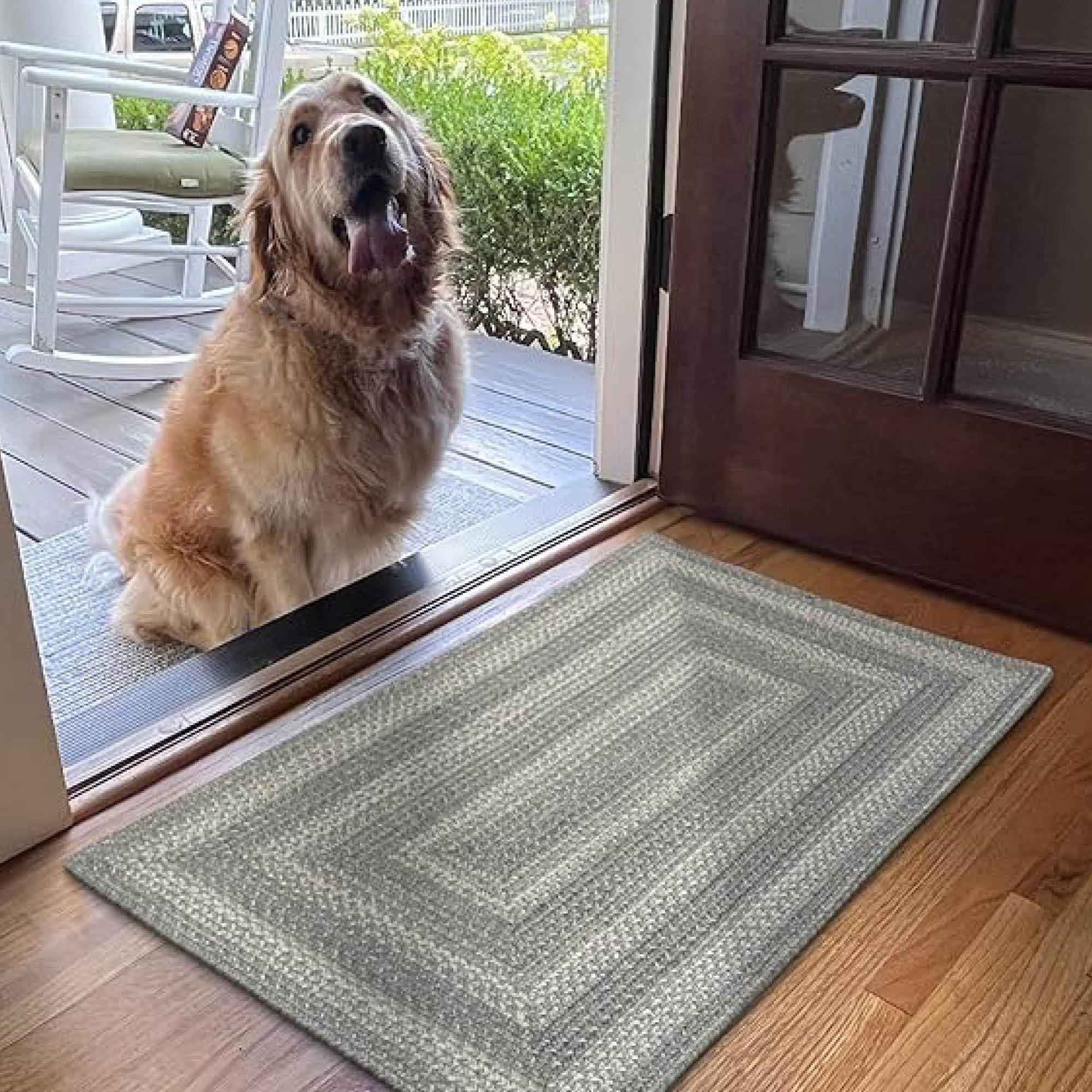 Homespice Gingerbread Black & Brown Braided Rug 20x30 - Jute Braided Kitchen Rugs for Country, Primitive Decor, Reversible, Pet-Friendly, Durable & Easy to Maintain