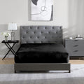 Cathay Home Queen Plush Fur Fitted Sheet - Ultra Soft & Thick Plush Fur - All Season Cozy Warmth - 12" Deep Pocket Fitted Sheet Only (Queen, Grey)