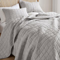 Hyde Lane Linen Quilt Set King Size - Breathable Box Stitched European Flax Bedding Set for Bedspread and Coverlet, with 2 Pillow Shams, 106"x96", Linen