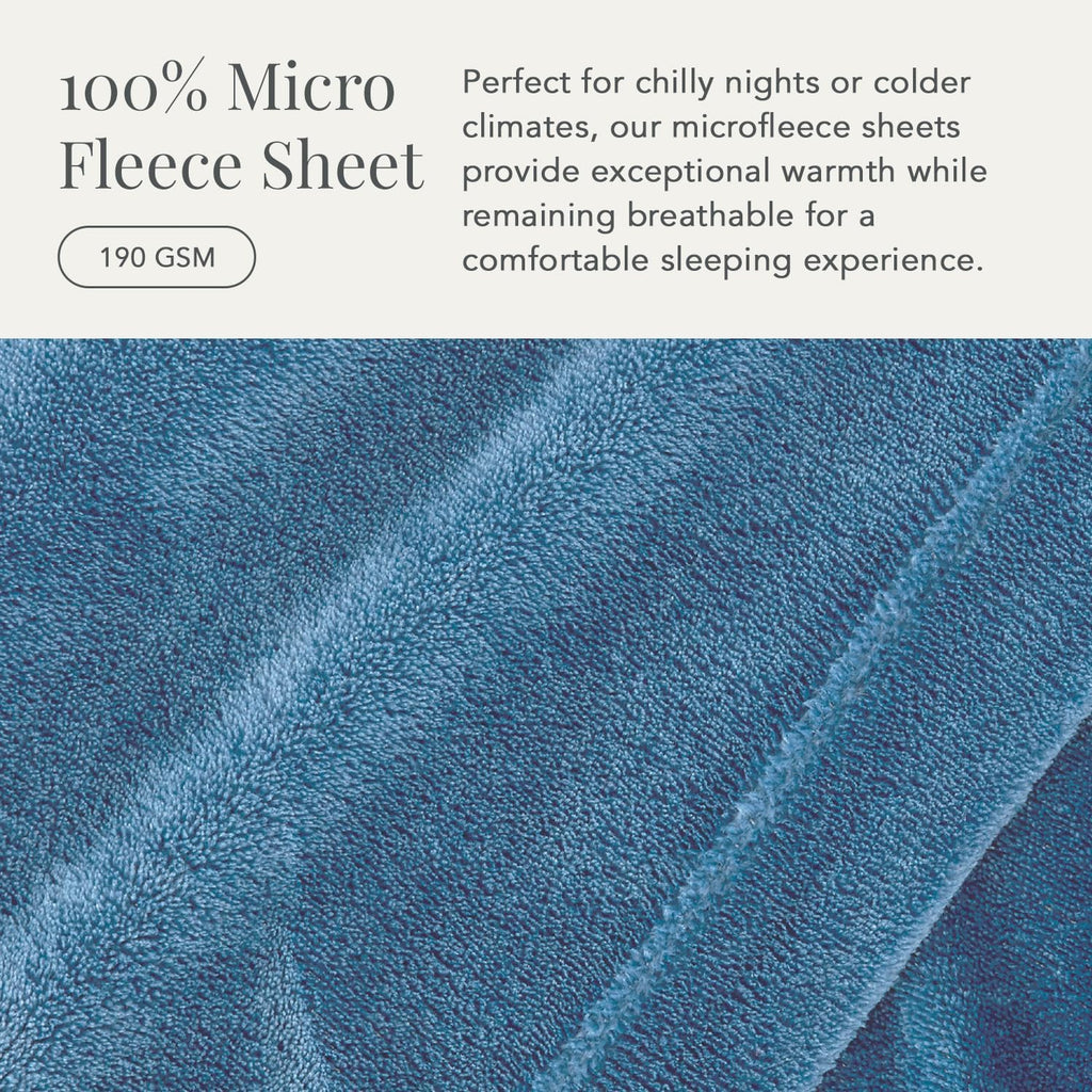 NY Loft Ultra Soft Micro Fleece Sheets Set with Extra Deep Pockets | Extra Soft Velvet Fleece Sheet Set | Super Plush Polar Fleece | Velvet Plush Cozy Warmth | Tribeca Collection (Twin, Lake Blue)