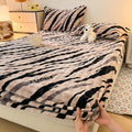 Twin Size Bed Sheet, Luxury Soft Cozy Twin Fitted Sheet with 2 PCS Pillowcases, Velvet Sheets Fits 15 inches Deep Pocket Mattress (Brown and Blue Plaid)