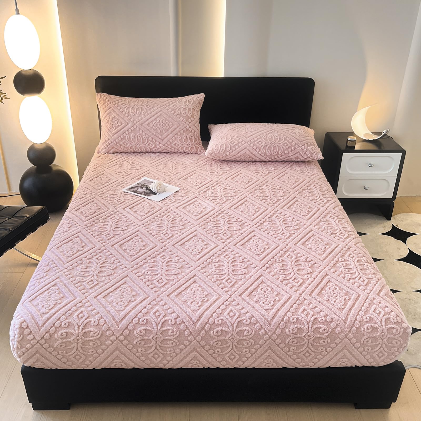 ZIQINPSQ Twin Size Flannel Fitted Sheet - 1 Piece Winter Warm Deep Pocket (15") Bed Sheet, Shrink & Fade Resistant, Hotel Quality, Wheat