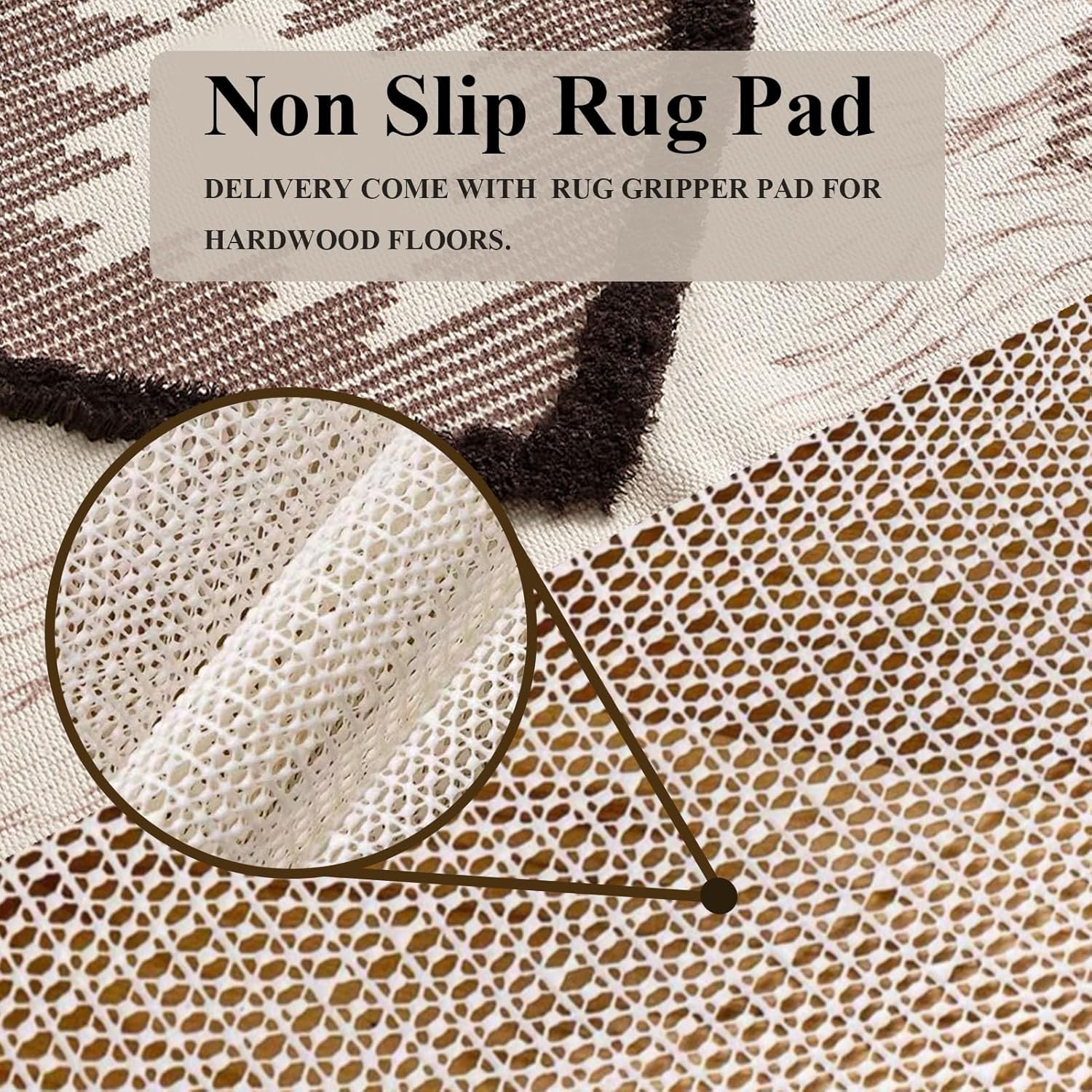 Boho Runner Rug 2'x6', Washable Hallway Farmhouse Area Rug, Kitchen Floor Mat with Tassels, Tufted Cotton Woven Entryway Carpet, Brown
