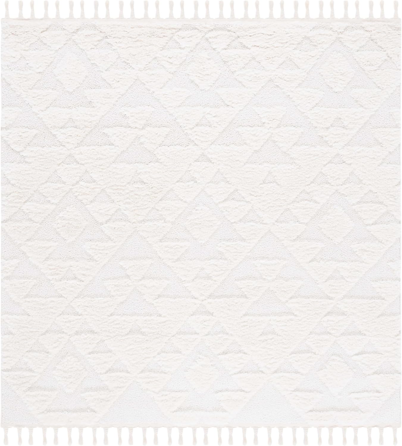 SAFAVIEH Area Rug 3x5 - Moroccan Tassel Shag Collection - Ivory, Non-Shedding & Easy to Clean, Plush High-Low Texture, Ideal for Living Room, Bedroom, Dining Space (MTS688C)