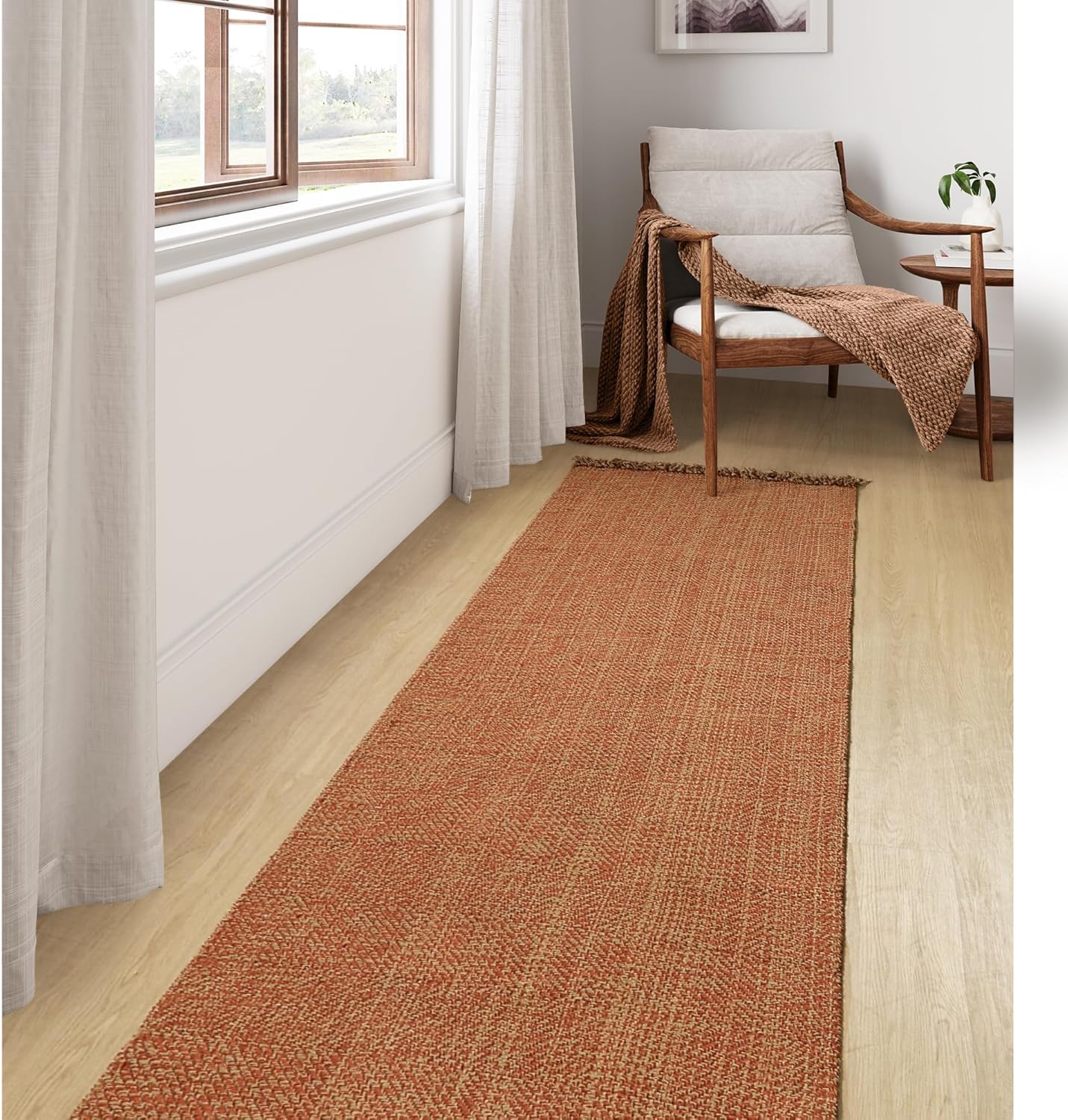 Collive 4x6 Area Rug, Natural/Black Woven Cotton Washable Modern Bedroom Rugs, Boho Dining Room Door Rug Carpet with Tassel for Living Room Nursery Room Office, Outdoor Rug for Patio Hallway Decor
