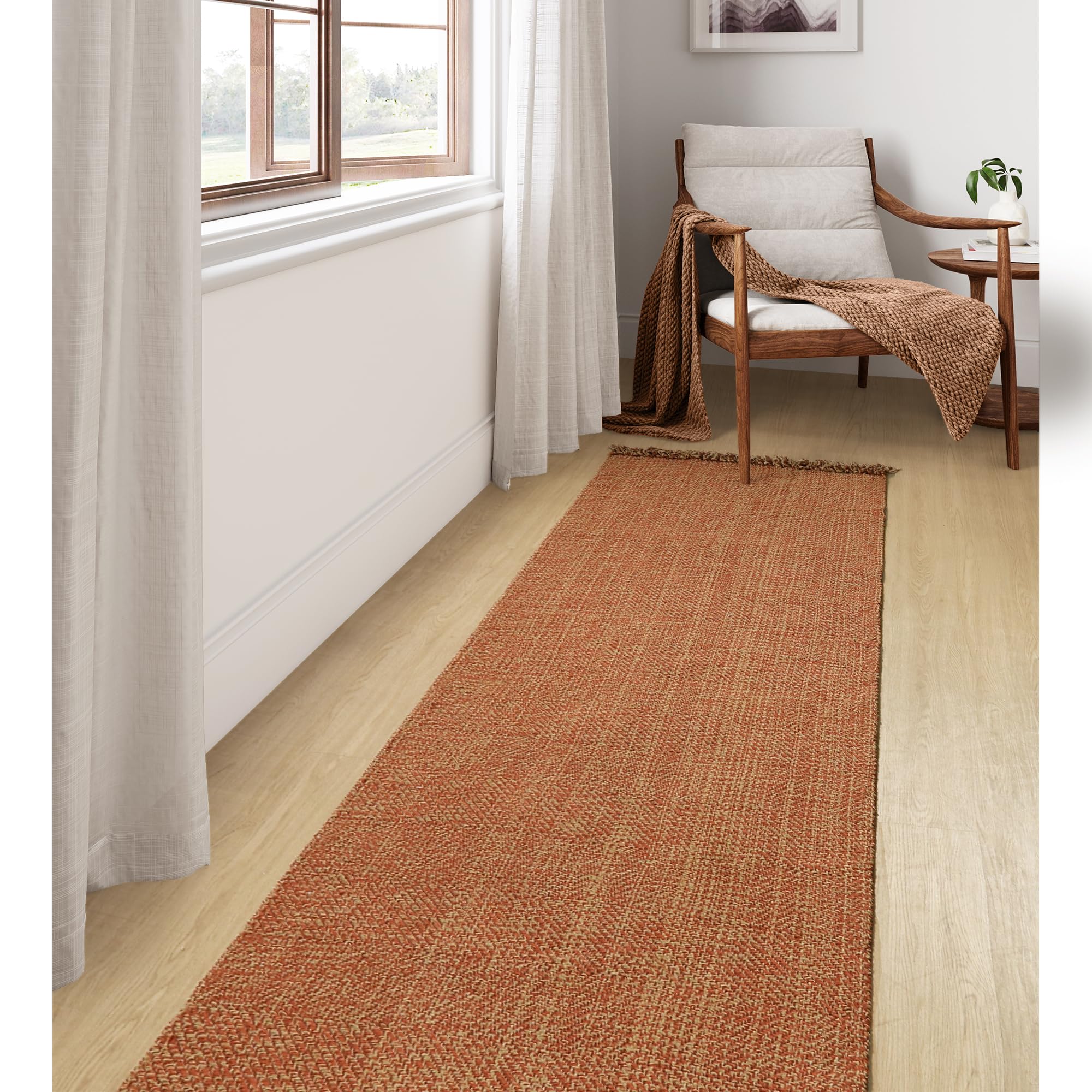 Collive Washable Area Rug 3' x 5', Modern Farmhouse Woven Kitchen Rugs, Tan/Cream Indoor Outddor Mat Braided Throw Carpet for Entryway Bedroom Nursery Laundry Living Room