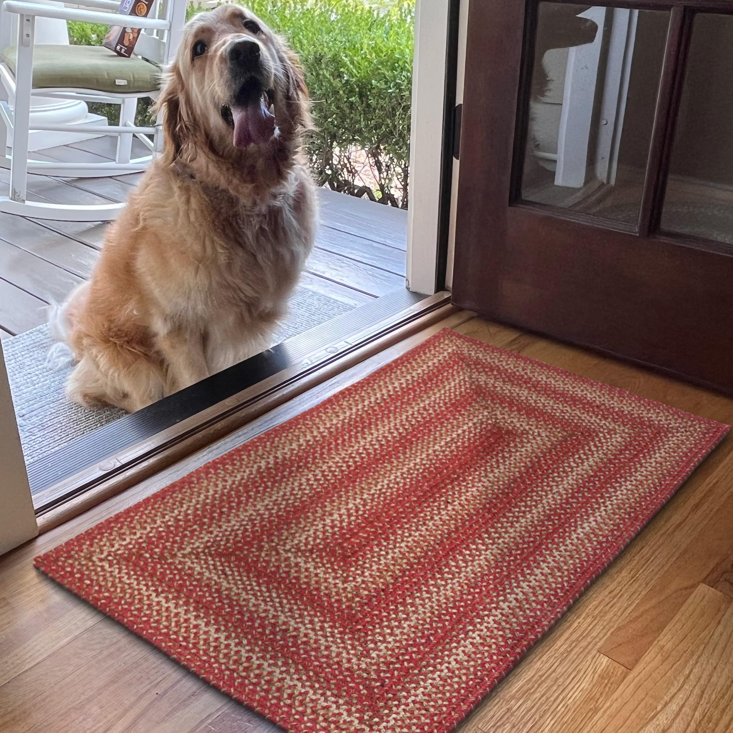 Homespice Gingerbread Black & Brown Braided Rug 20x30 - Jute Braided Kitchen Rugs for Country, Primitive Decor, Reversible, Pet-Friendly, Durable & Easy to Maintain