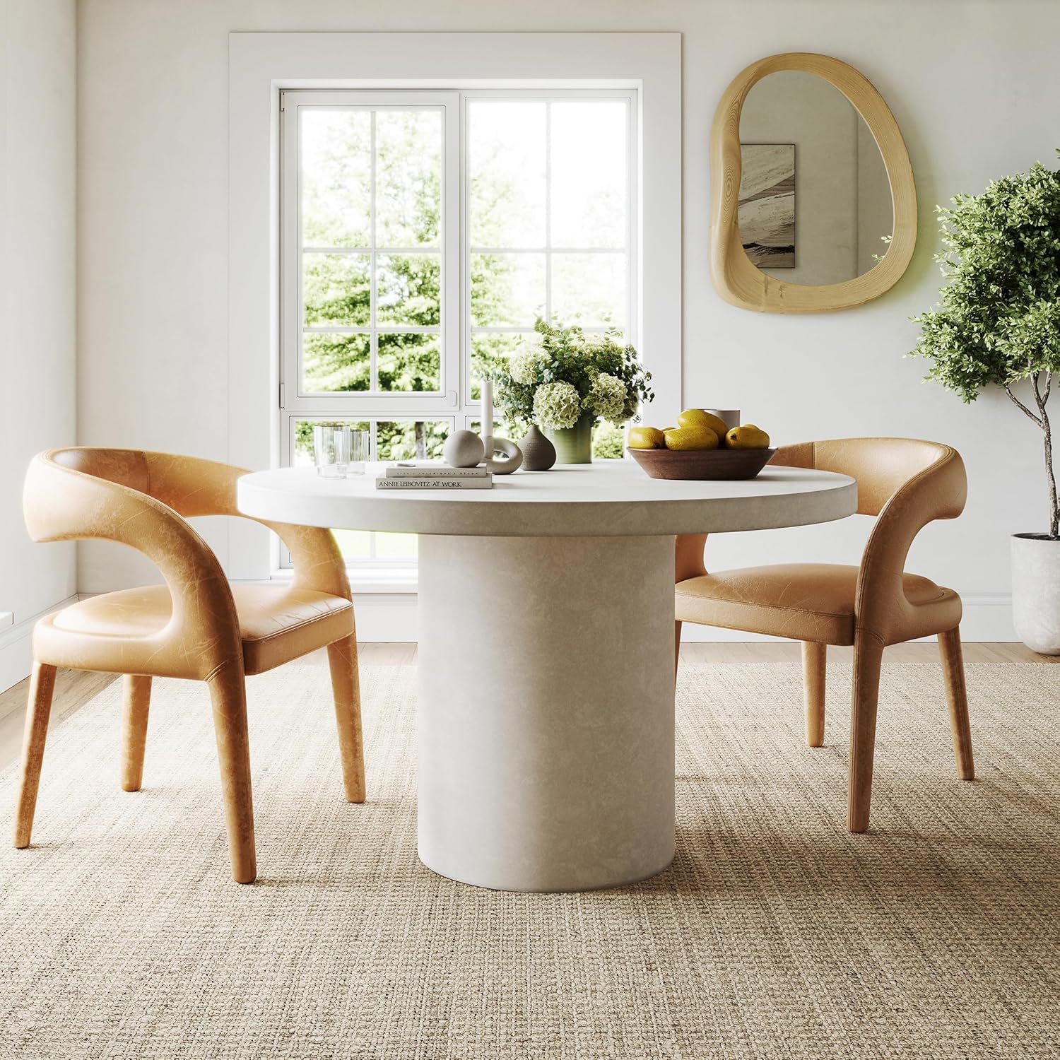 nuLOOM 5x8 Daniela Jute Tassel Hand Woven Area Rug, Off White, Solid Chunky Farmhouse Design, Natural Fiber, For Bedroom, Dining Room, Living Room, Hallway, Office, Entryway