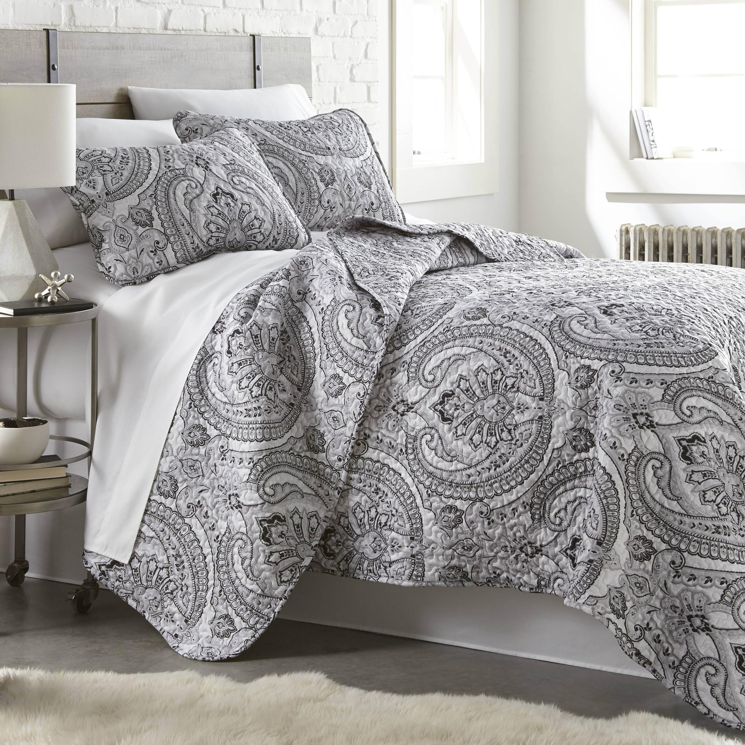 Southshore Fine Living, Inc. King Quilt Bedding Set, Quilted Coverlet Bed Spread for California Kings, Luxury Bedding King Size Quilt Bedding Set, Lightweight Quilted Bedspread w/Shams, Natural Beige