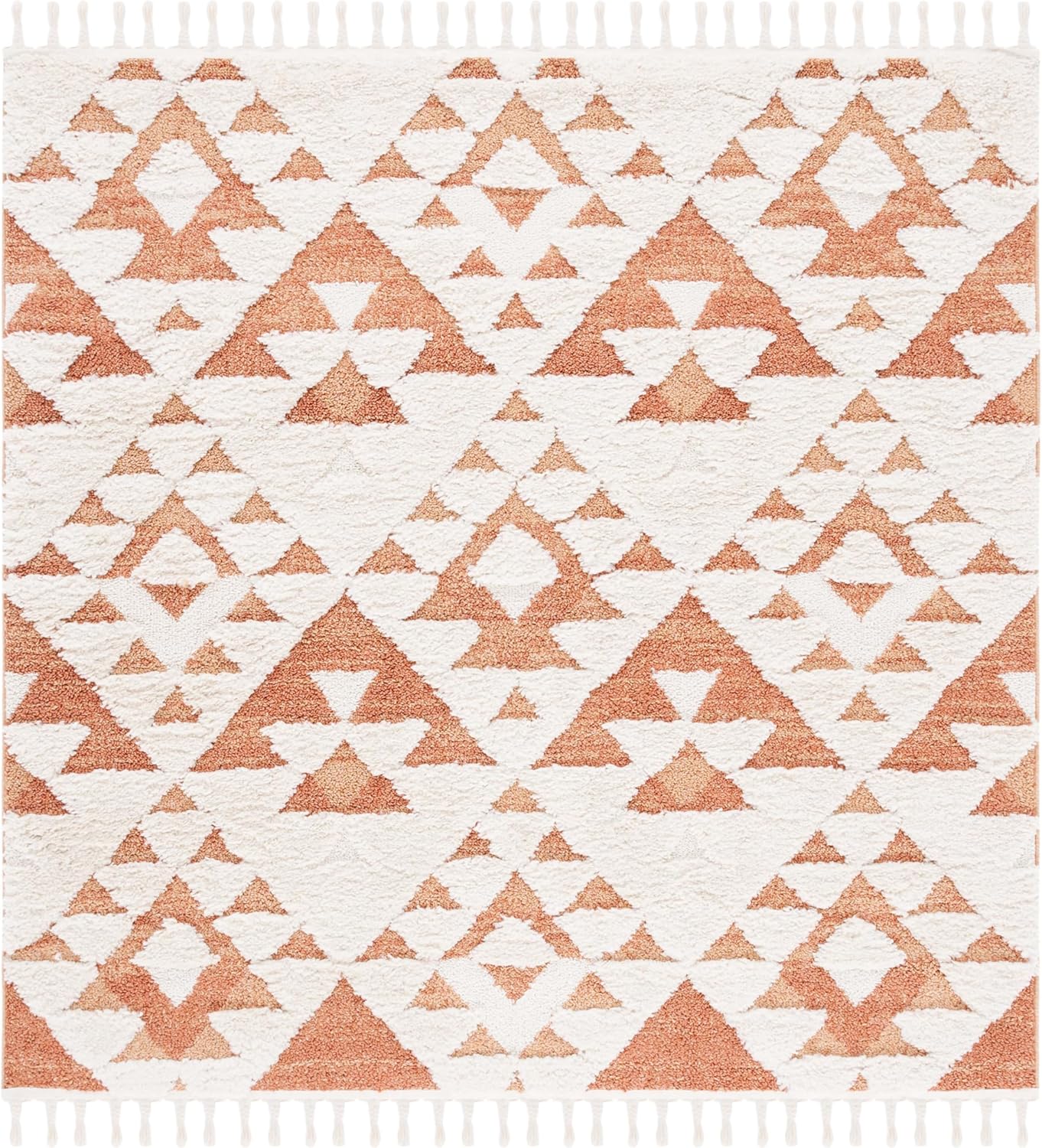 SAFAVIEH Area Rug 3x5 - Moroccan Tassel Shag Collection - Ivory, Non-Shedding & Easy to Clean, Plush High-Low Texture, Ideal for Living Room, Bedroom, Dining Space (MTS688C)