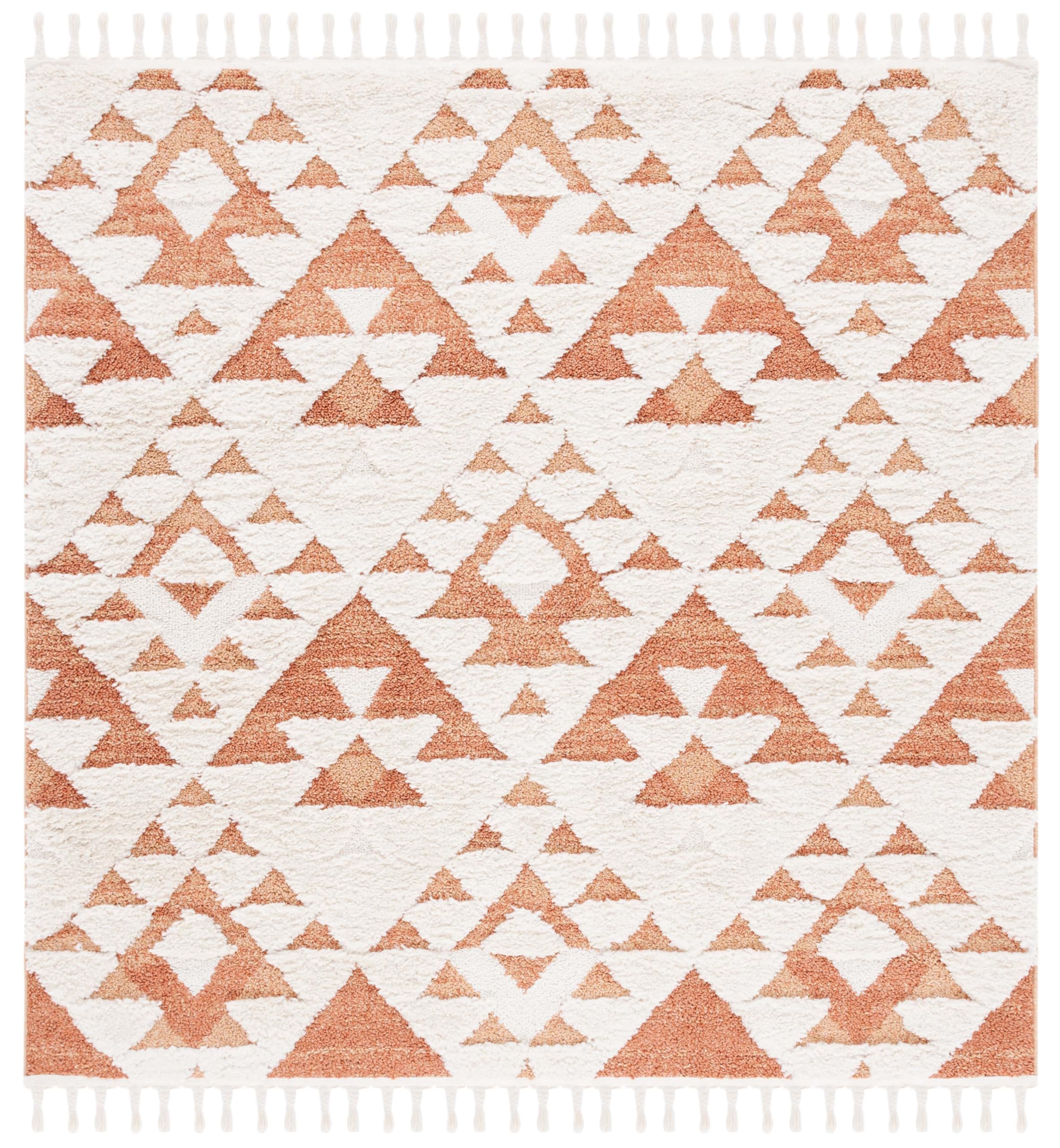 SAFAVIEH Area Rug 3x5 - Moroccan Tassel Shag Collection - Ivory, Non-Shedding & Easy to Clean, Plush High-Low Texture, Ideal for Living Room, Bedroom, Dining Space (MTS688C)